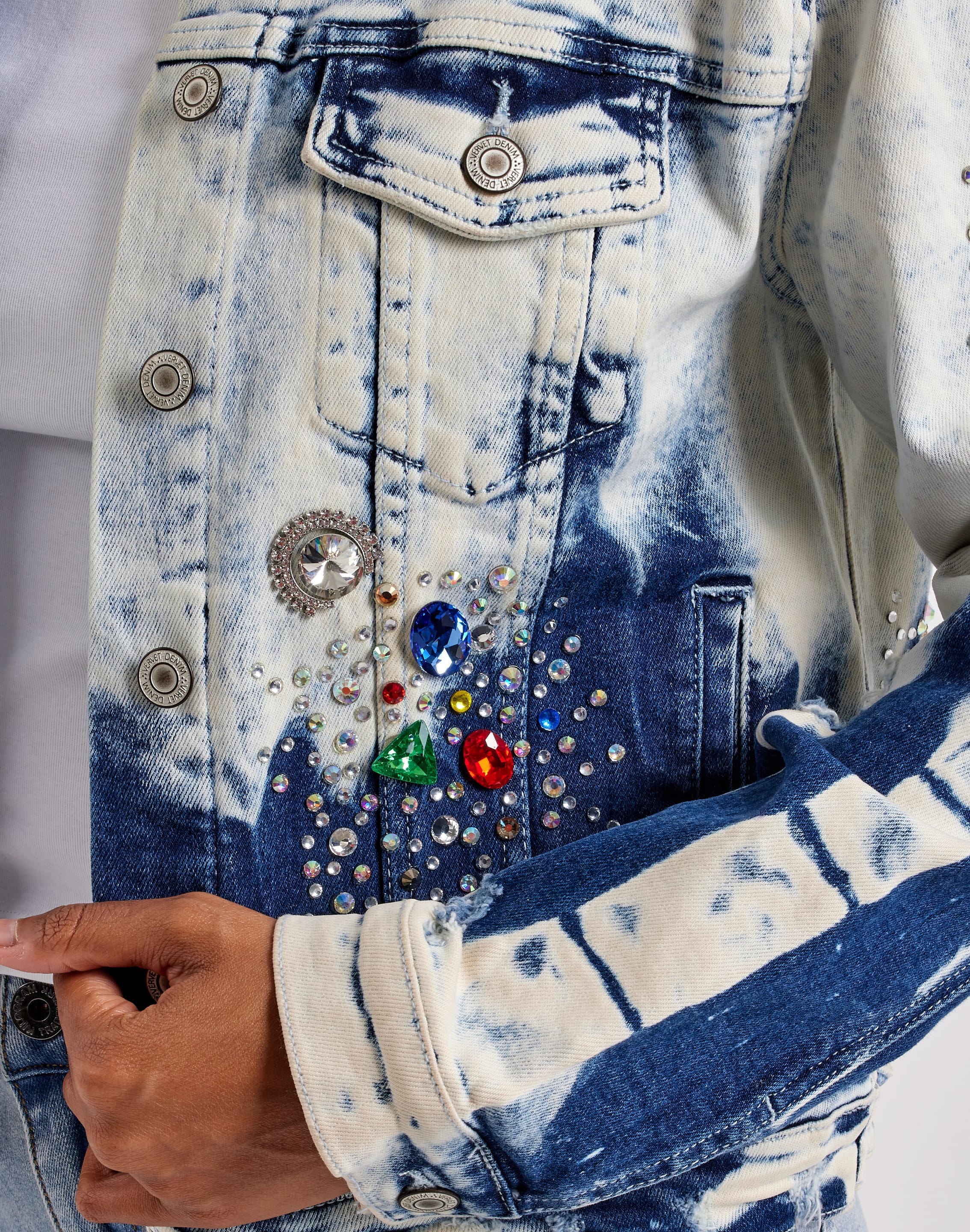 Photo of Kosturakis Crafts Colorful Lips Denim Jacket