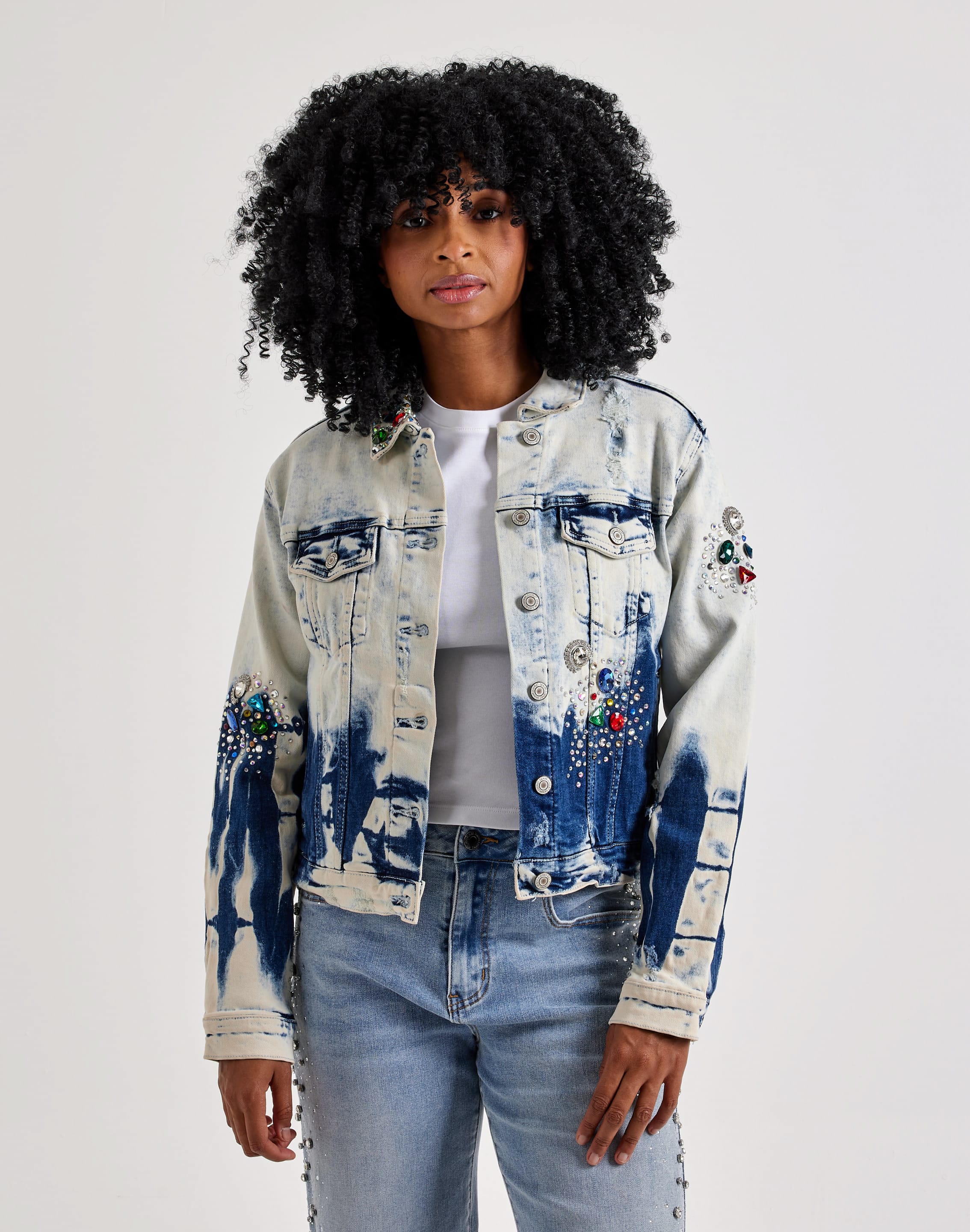 Photo of Kosturakis Crafts Colorful Lips Denim Jacket