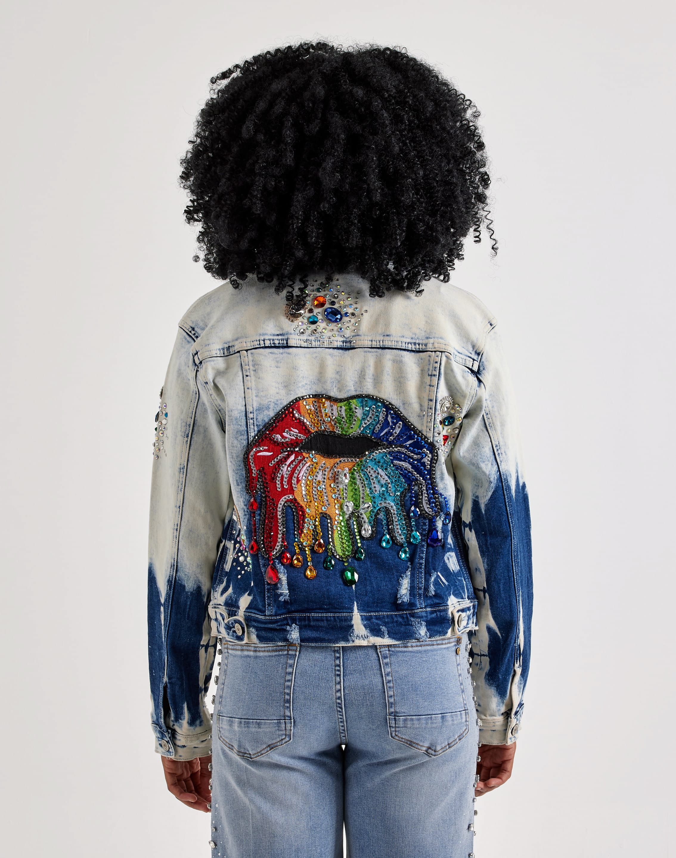 Photo of Kosturakis Crafts Colorful Lips Denim Jacket