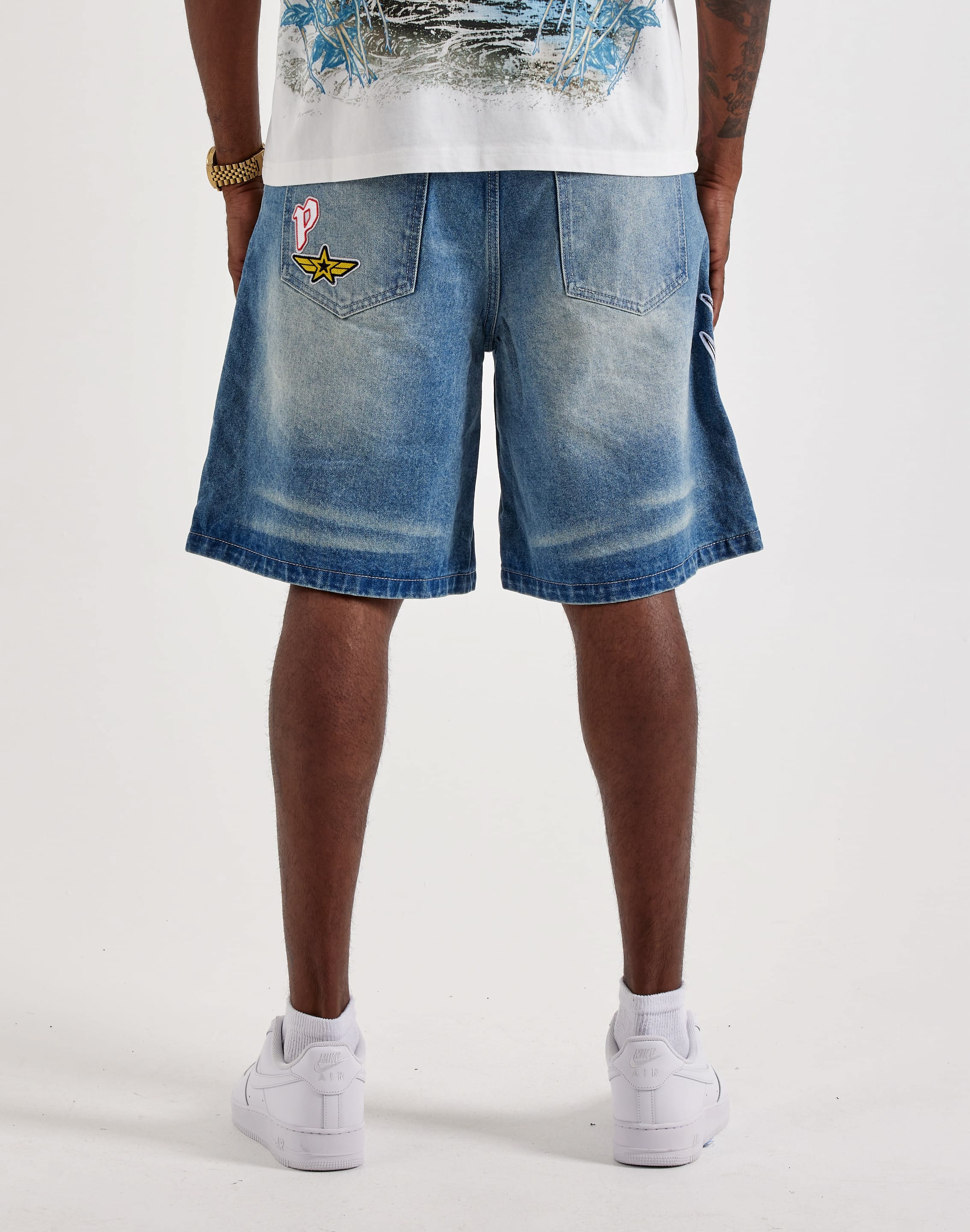 Photo of Paradise Lost Allover Patches Denim Shorts