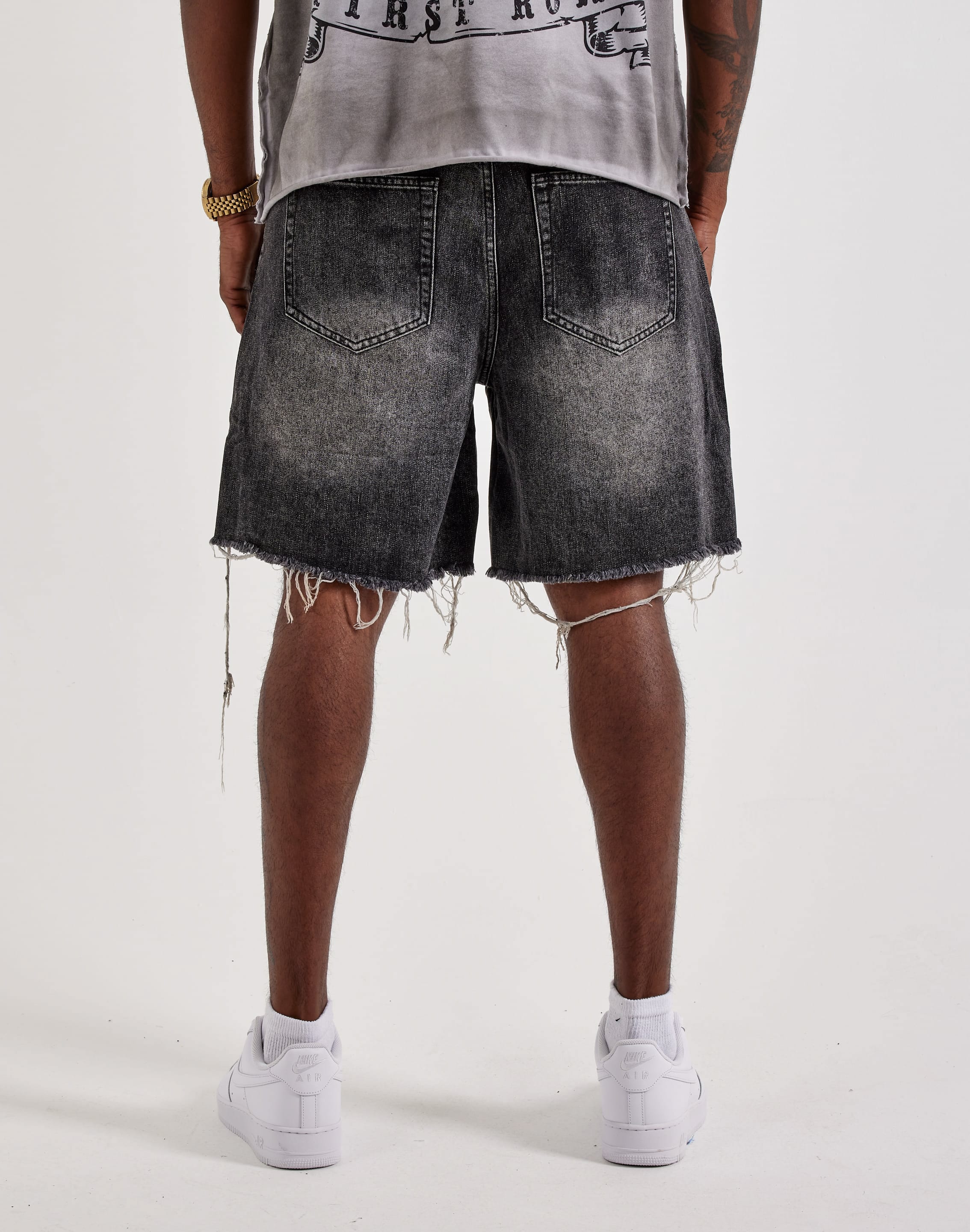 Photo of Paradise Lost Patches Distressed Denim Shorts