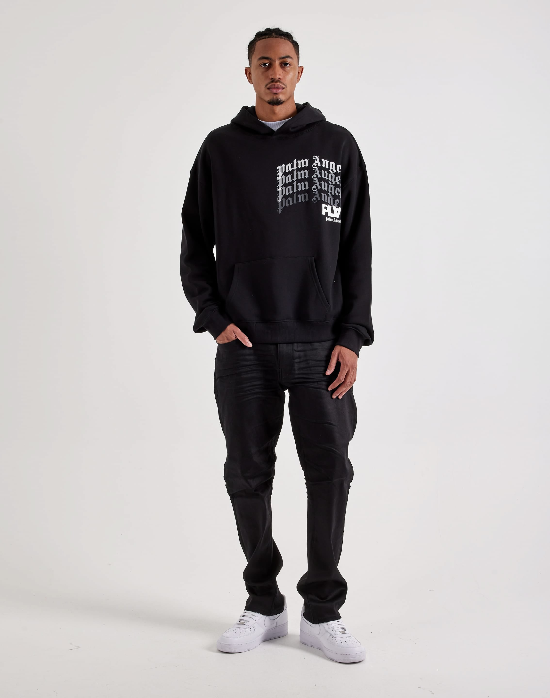 Photo of PLAY Palm Angels Repeating Logo Fleece Hoodie