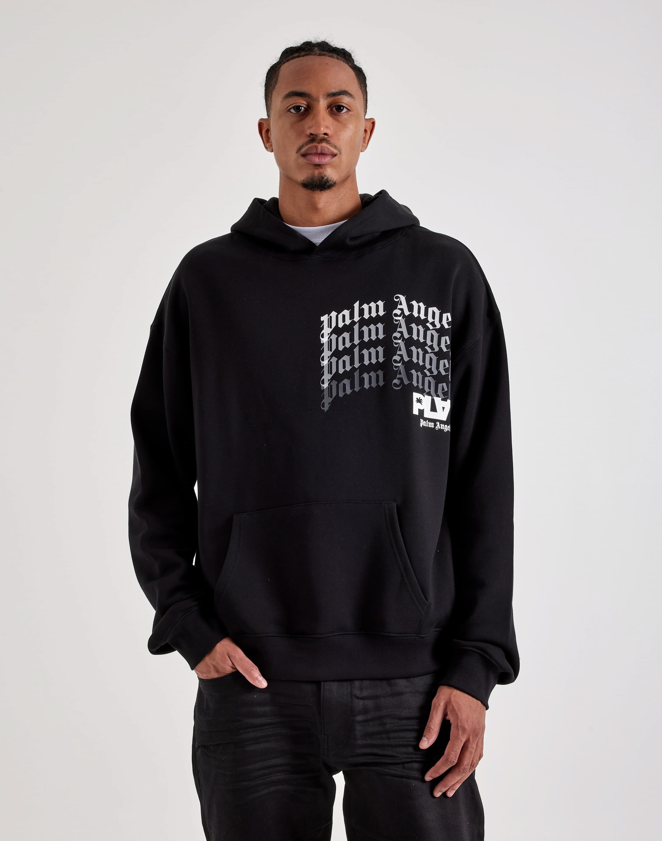 Photo of PLAY Palm Angels Repeating Logo Fleece Hoodie