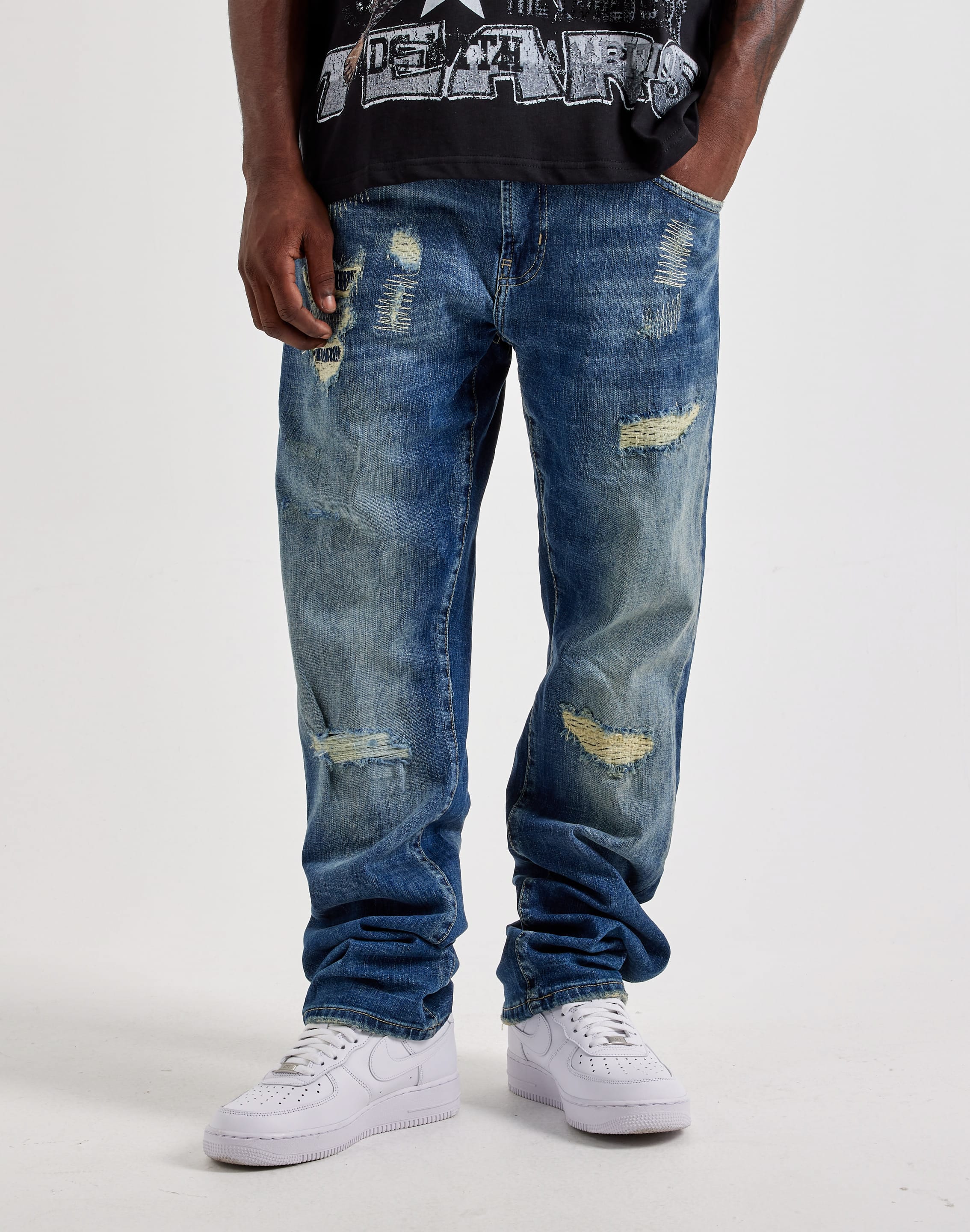 Photo of Preme Slim Distressed Denim Jeans
