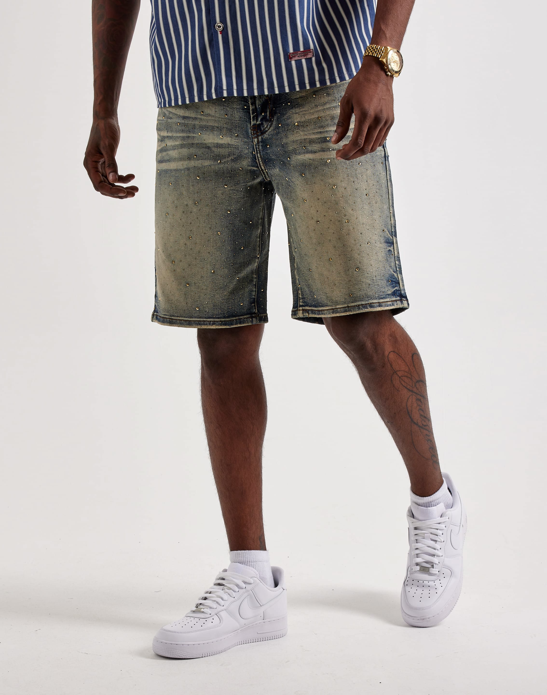Photo of Preme Allover Gem Denim Shorts