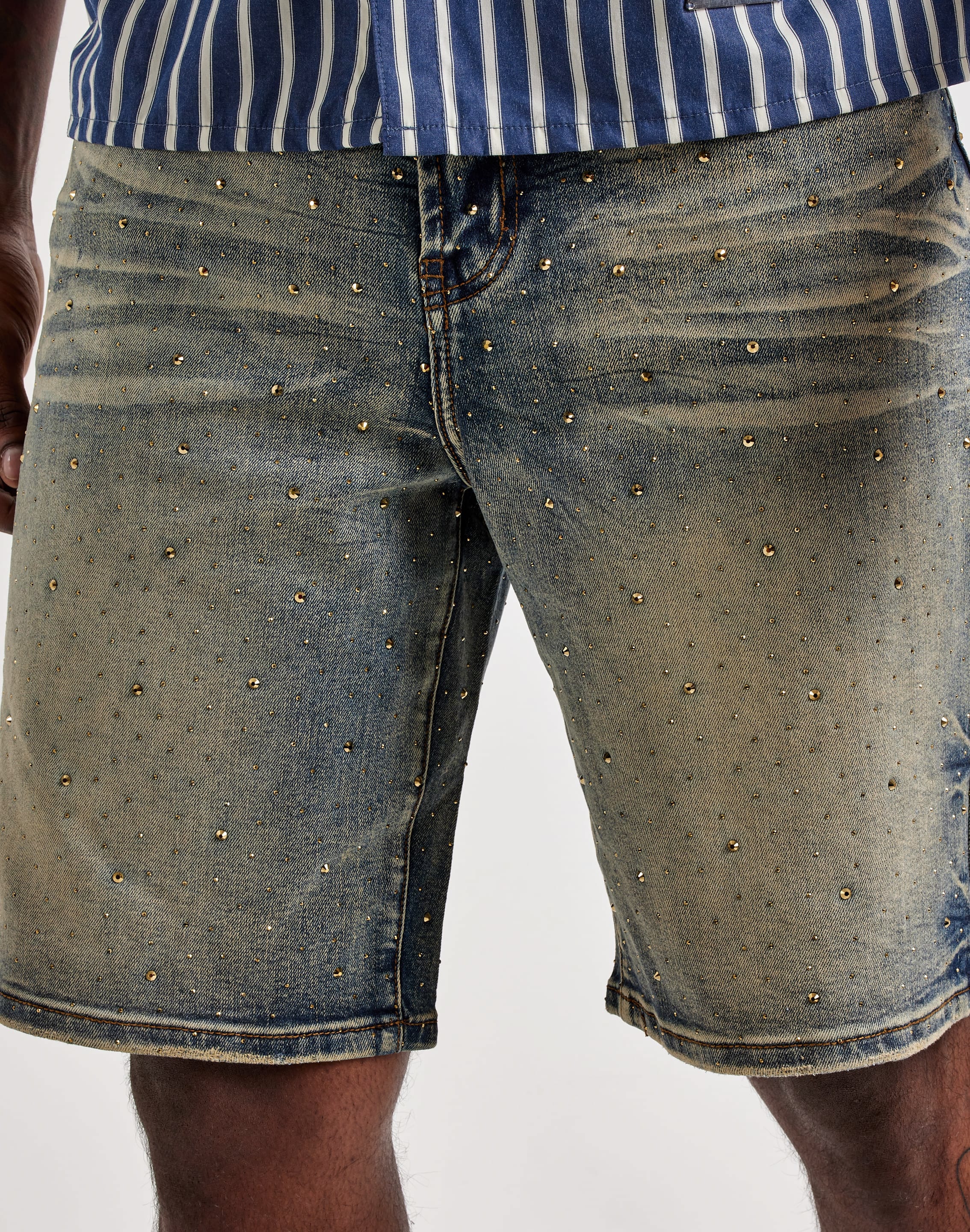 Photo of Preme Allover Gem Denim Shorts