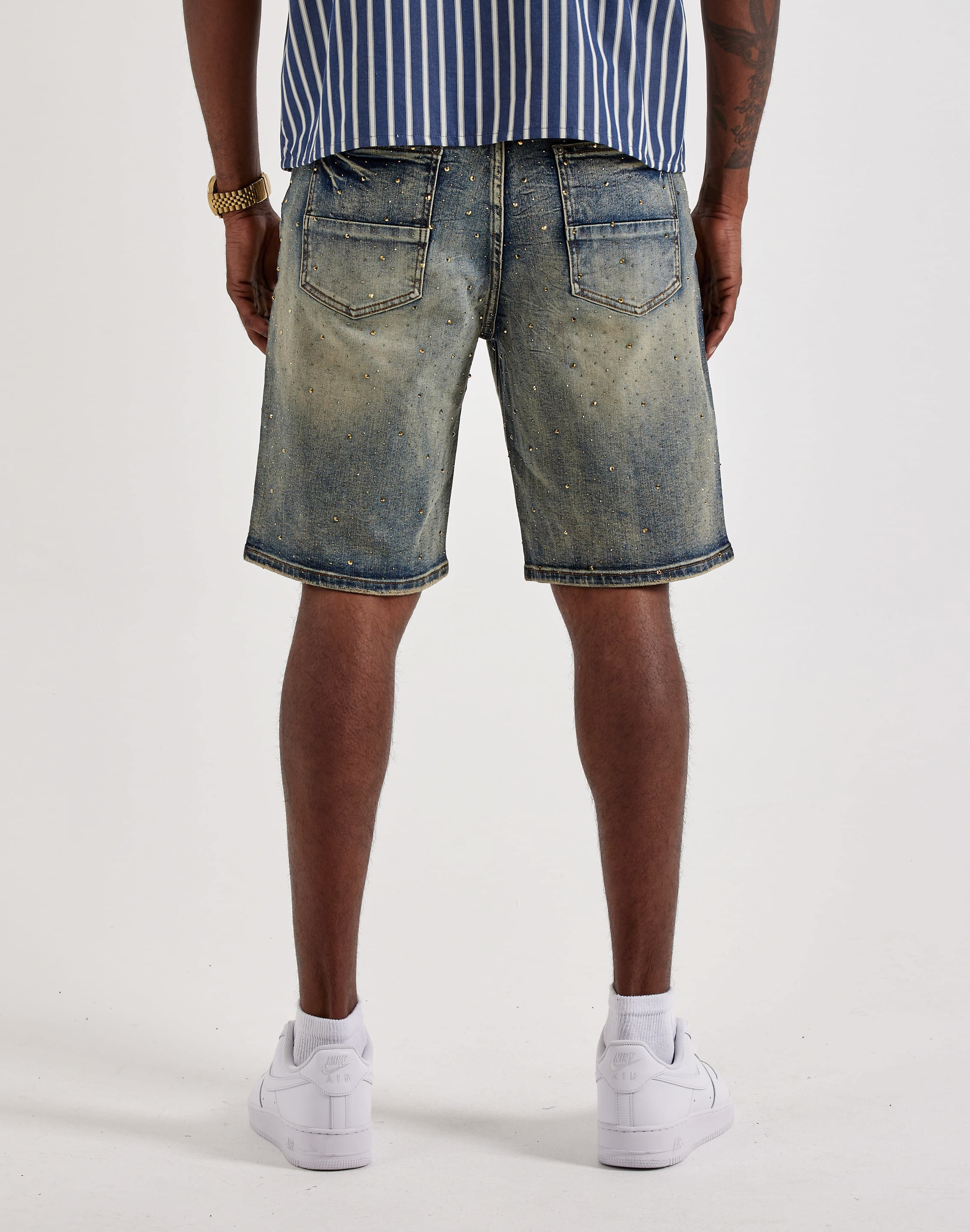 Photo of Preme Allover Gem Denim Shorts