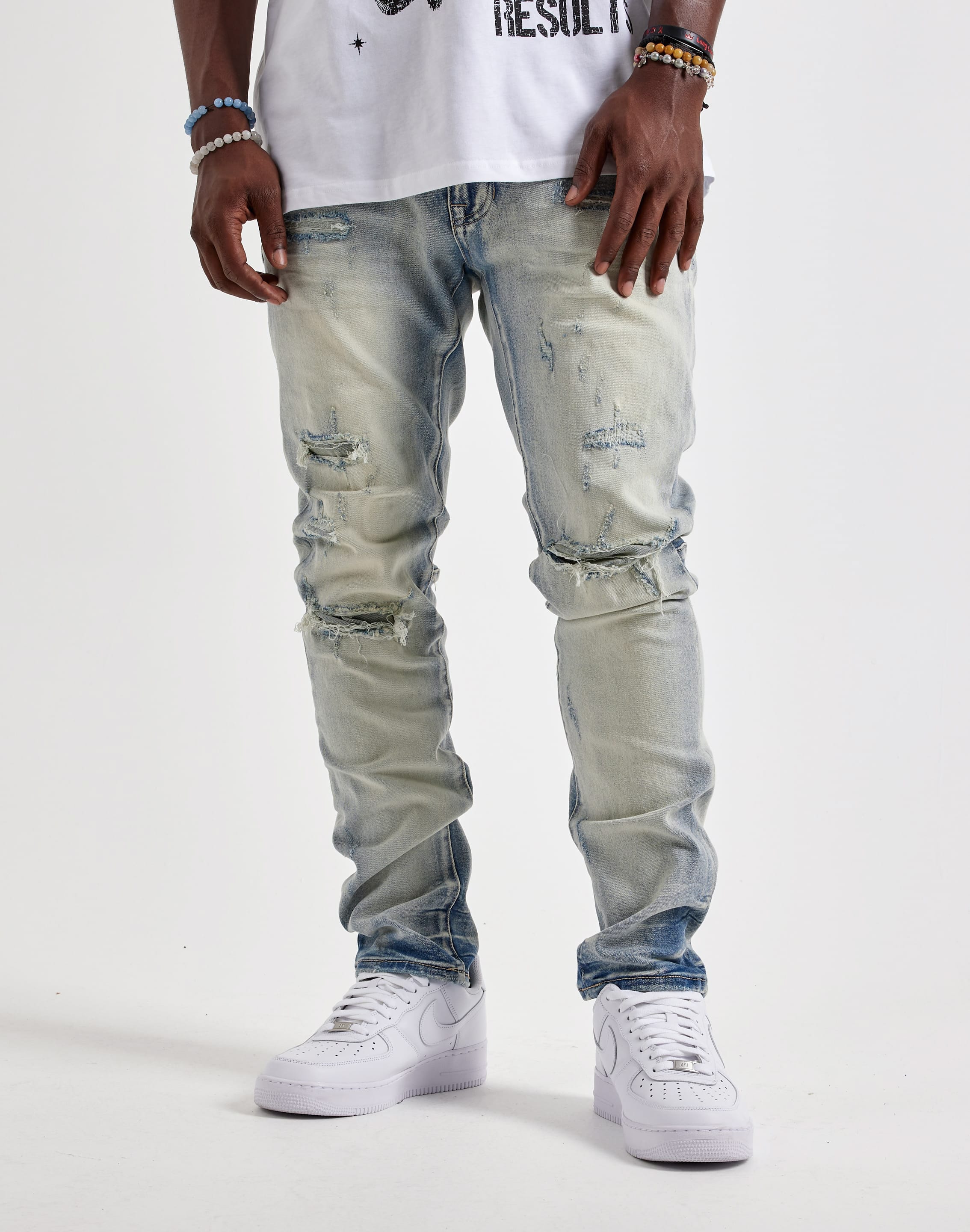 Photo of Smoke Rise Slim Whisker Distressed Denim Jeans