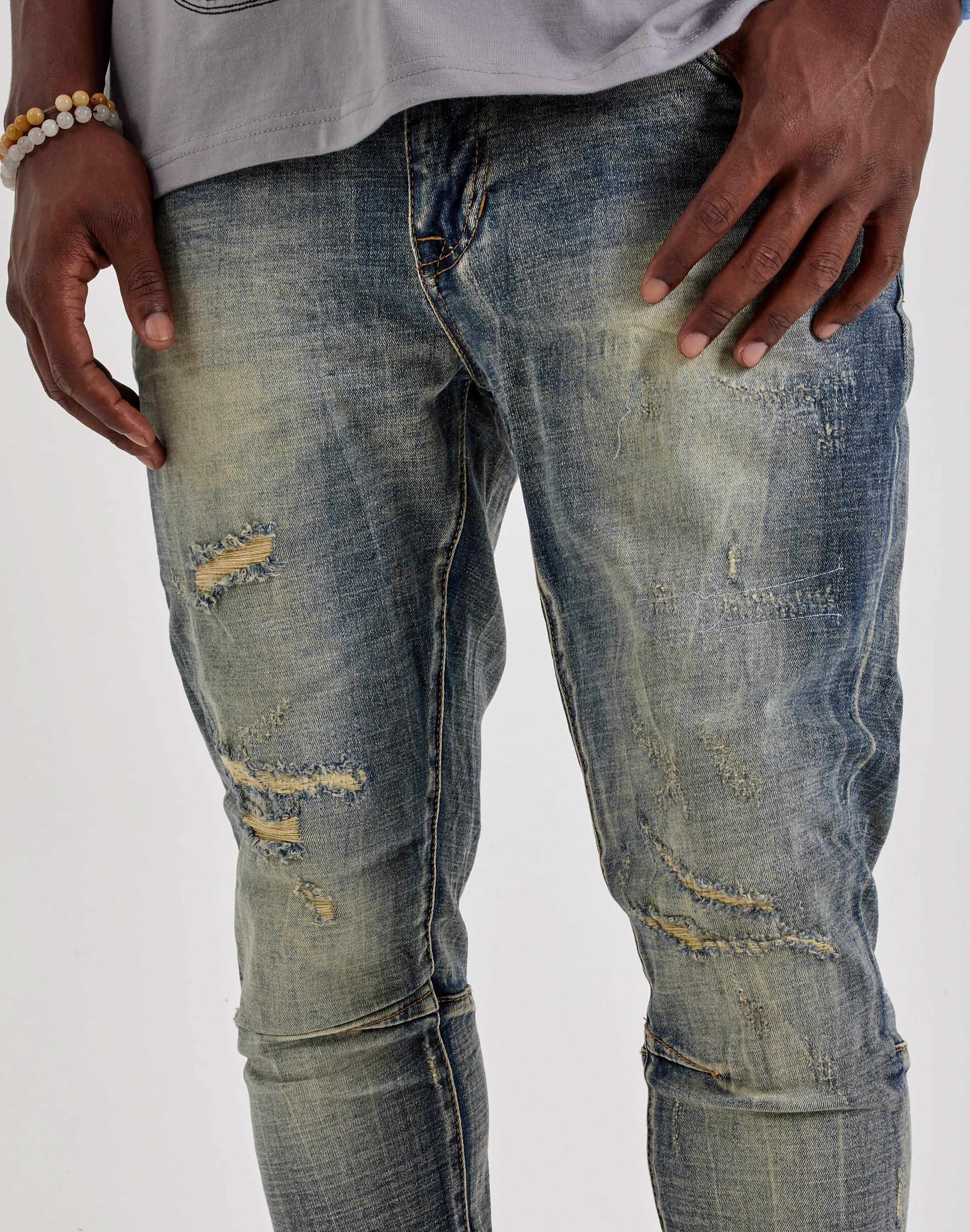 Smoke Rise Slim Distressed Denim Jeans, image 2 of 4