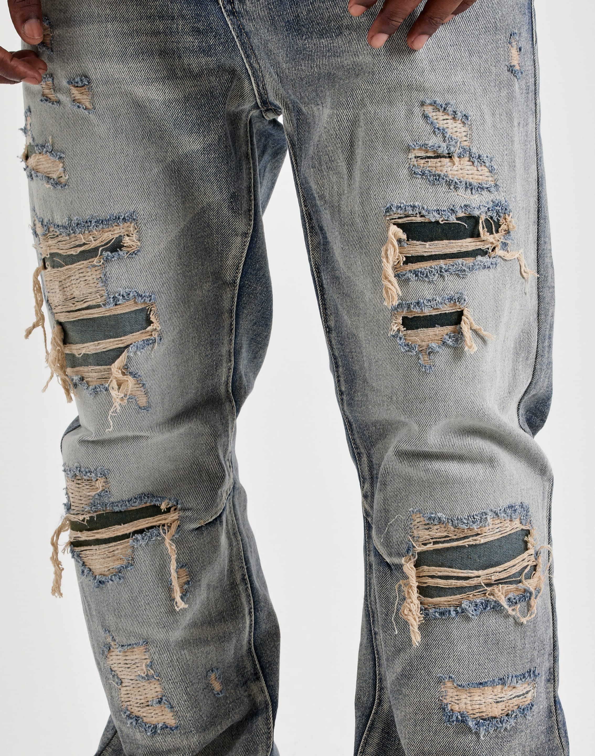 Photo of Smoke Rise Rigid Straight Distressed Denim Jeans