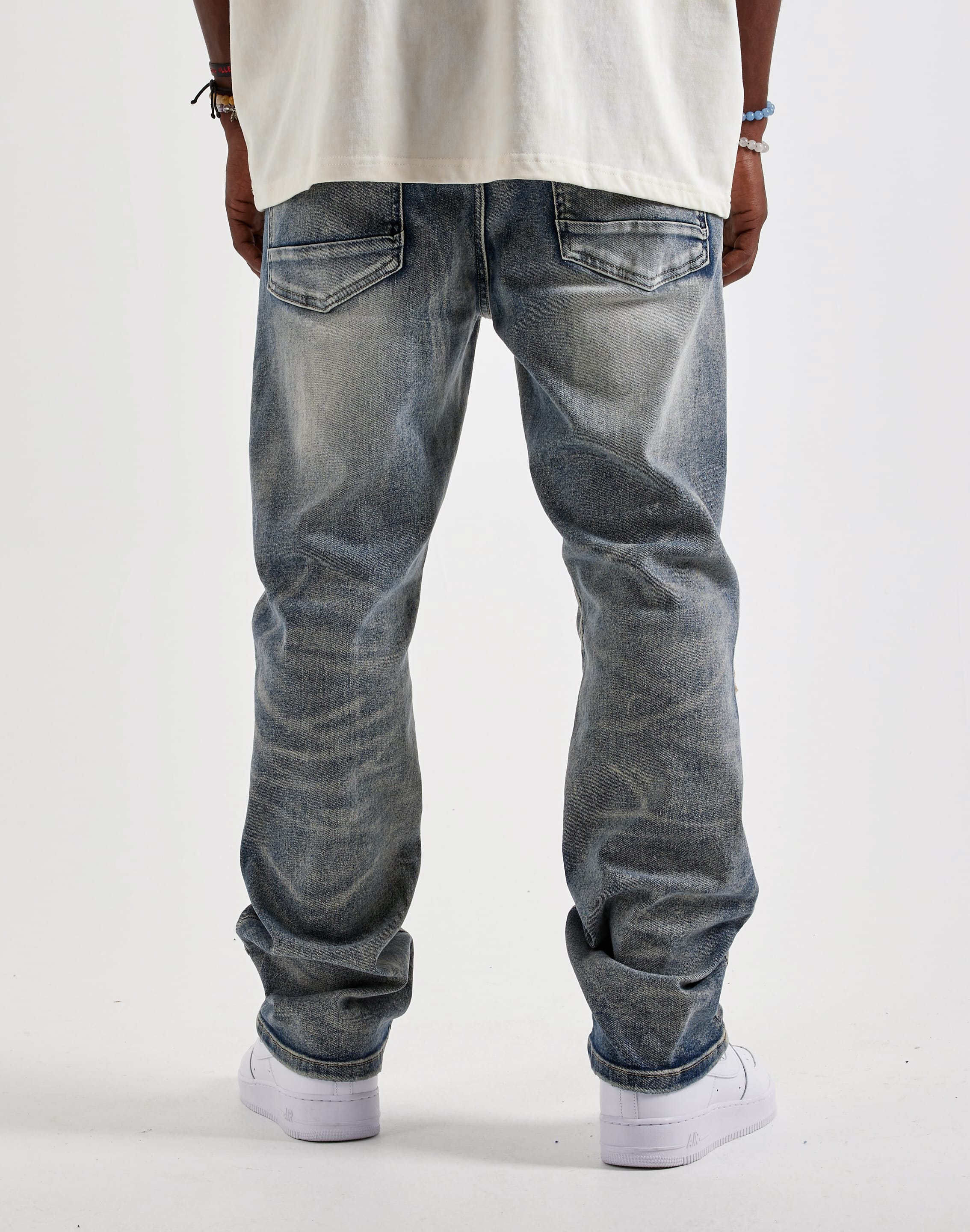 Photo of Smoke Rise Rigid Straight Distressed Denim Jeans