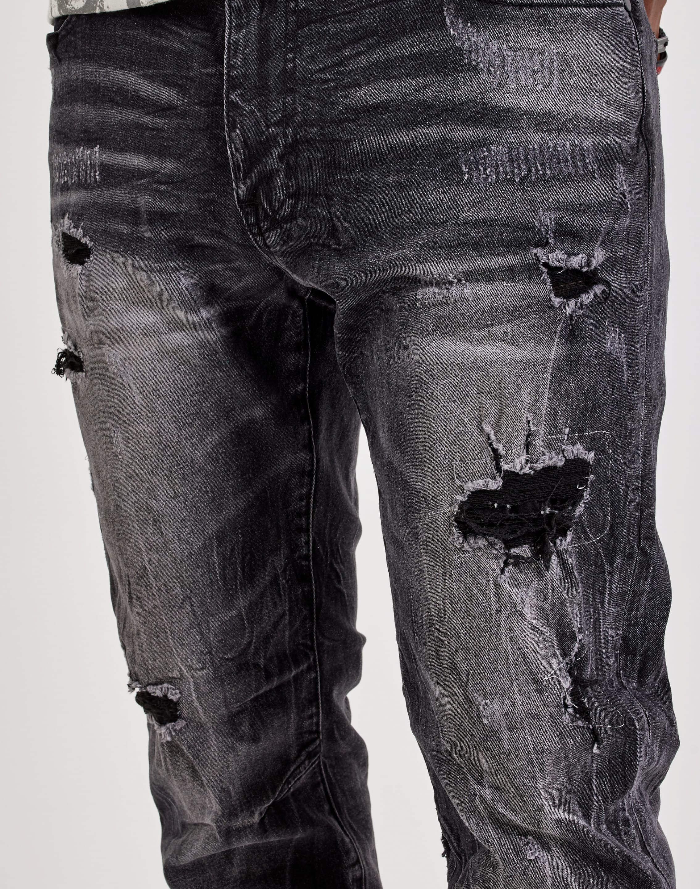Smoke Rise Grunge Distressed Slim Denim Jeans, image 2 of 4