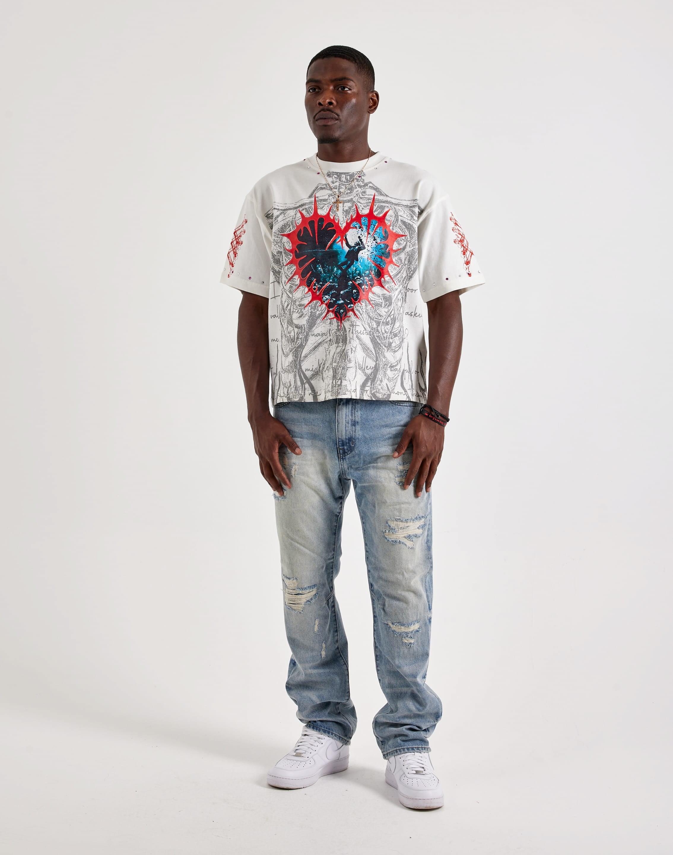 Smoke Rise Distressed Straight Denim Jeans, image 4 of 4