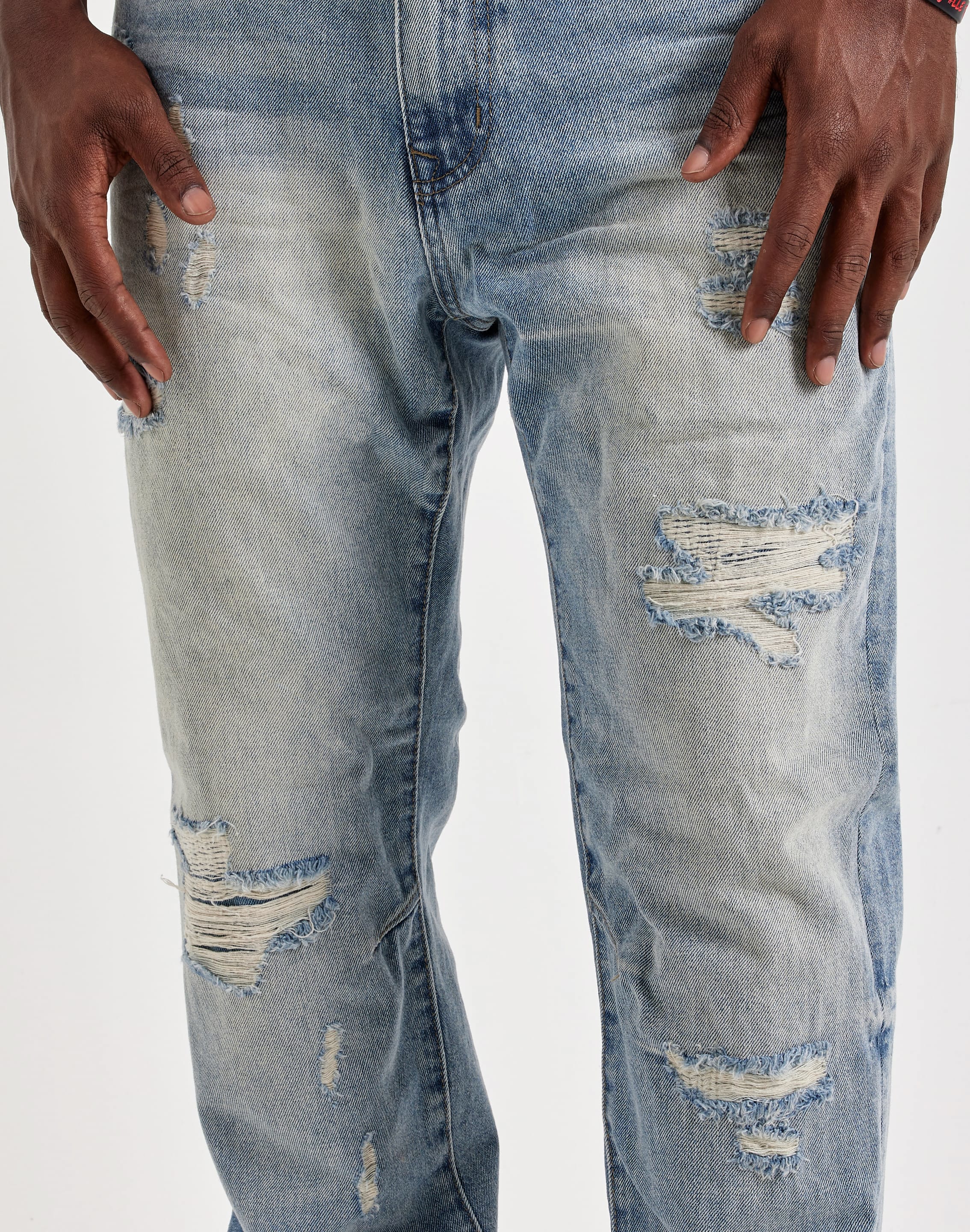 Smoke Rise Distressed Straight Denim Jeans, image 2 of 4