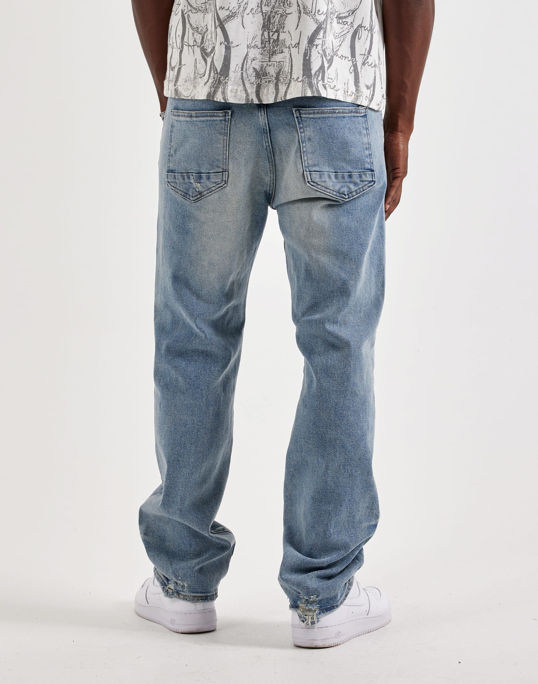 Smoke Rise Distressed Straight Denim Jeans, image 3 of 4