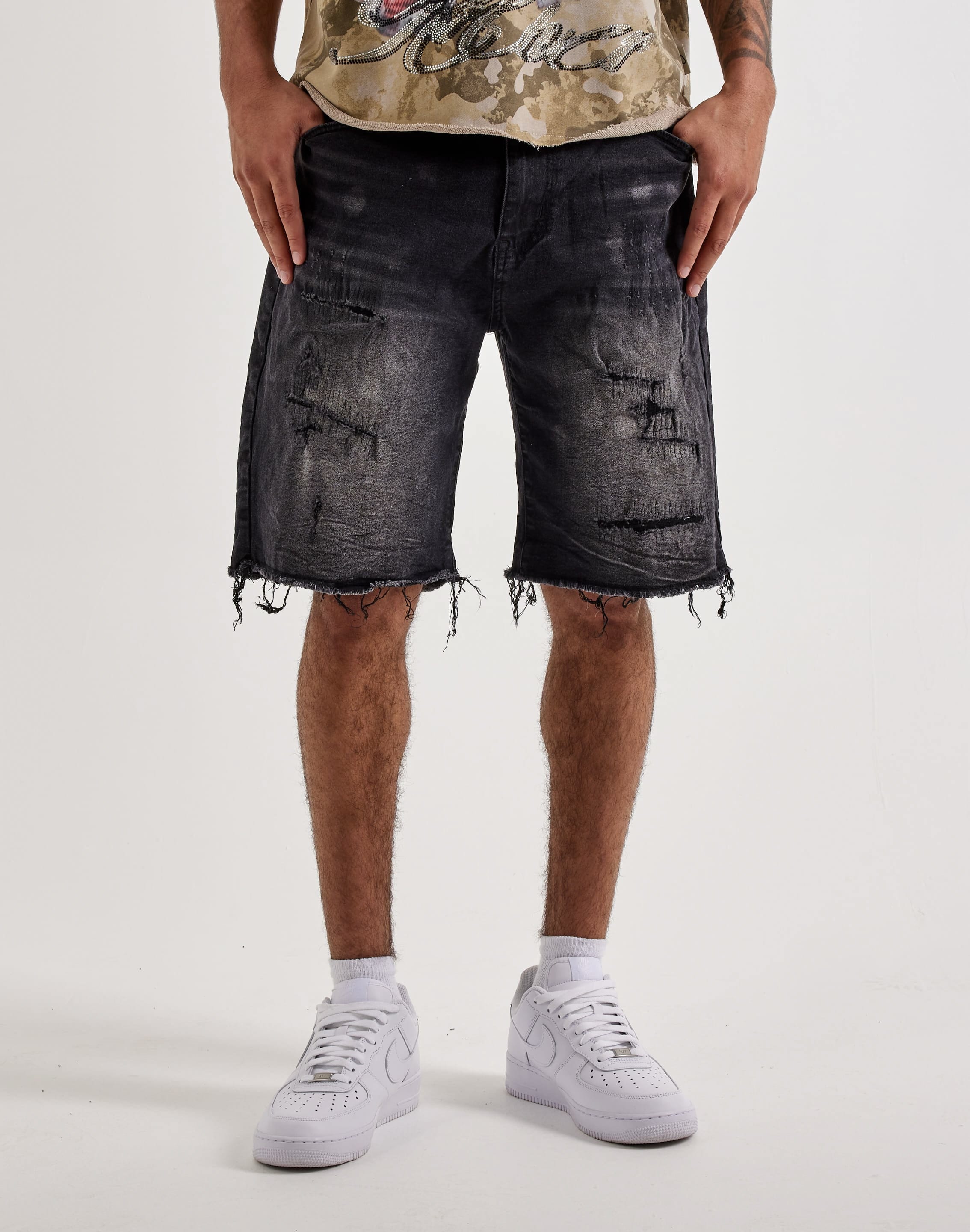 Photo of Smoke Rise Distressed Denim Shorts