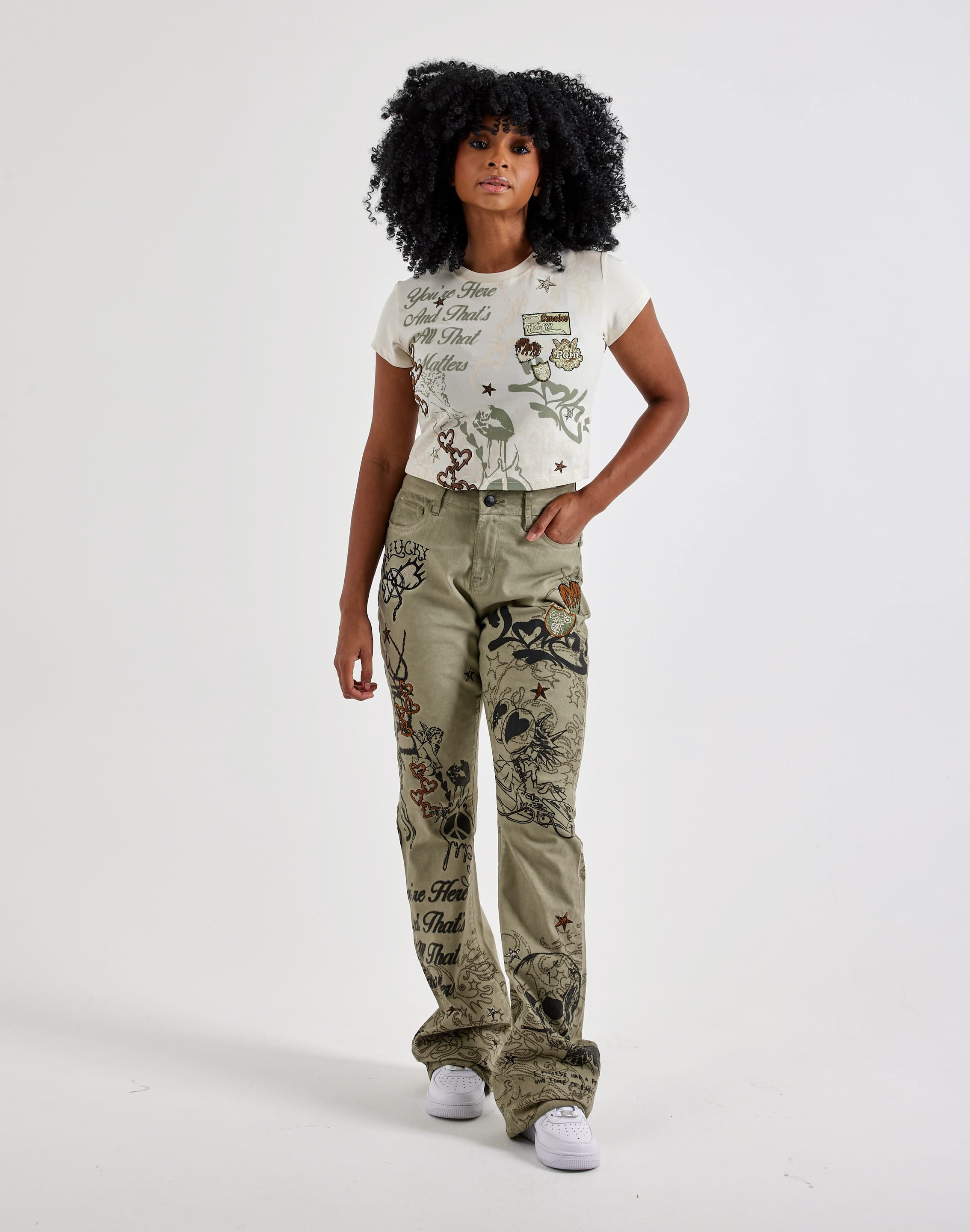 Photo of Smoke Rise Embroidered Printed Tee