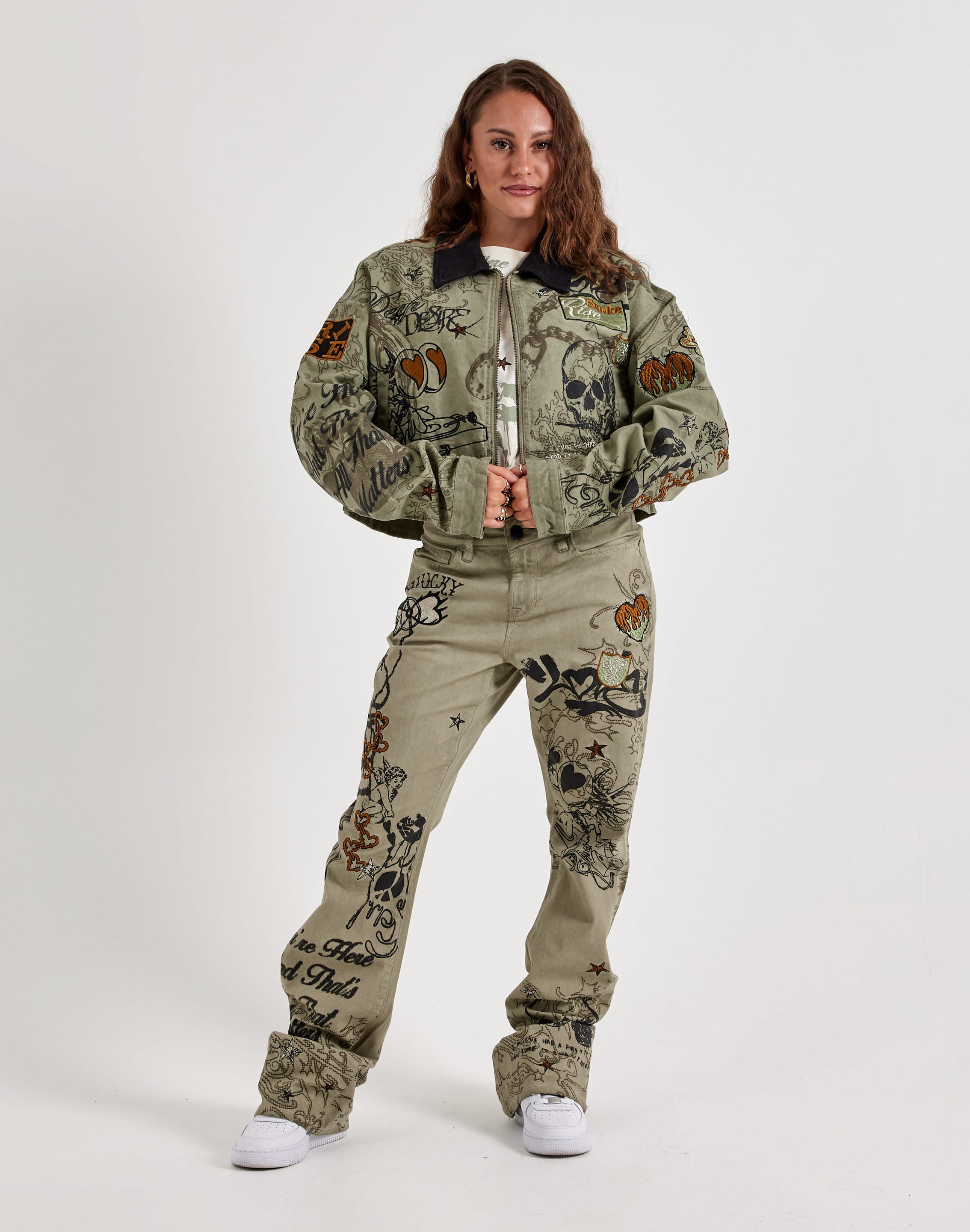 Photo of Smoke Rise Embroidered Printed Jacket