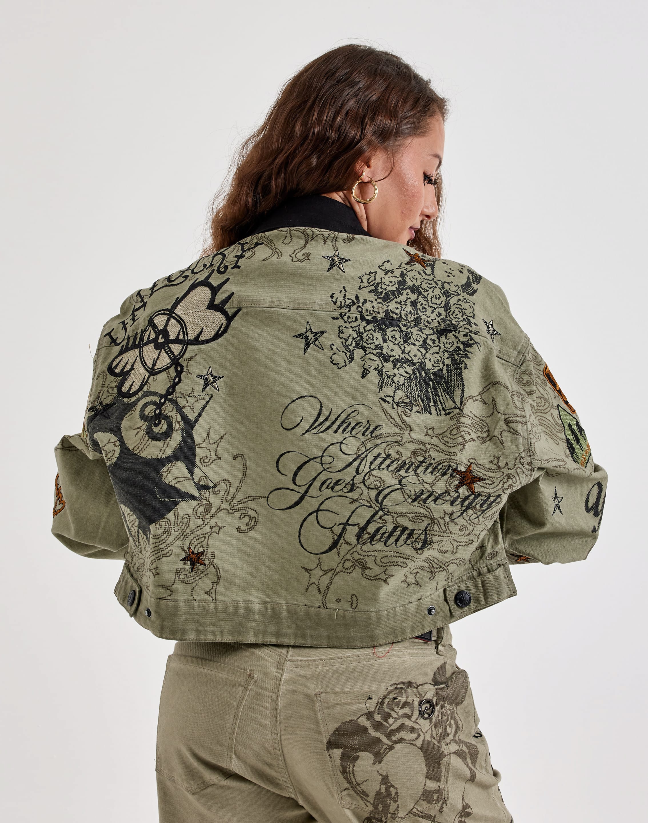 Photo of Smoke Rise Embroidered Printed Jacket