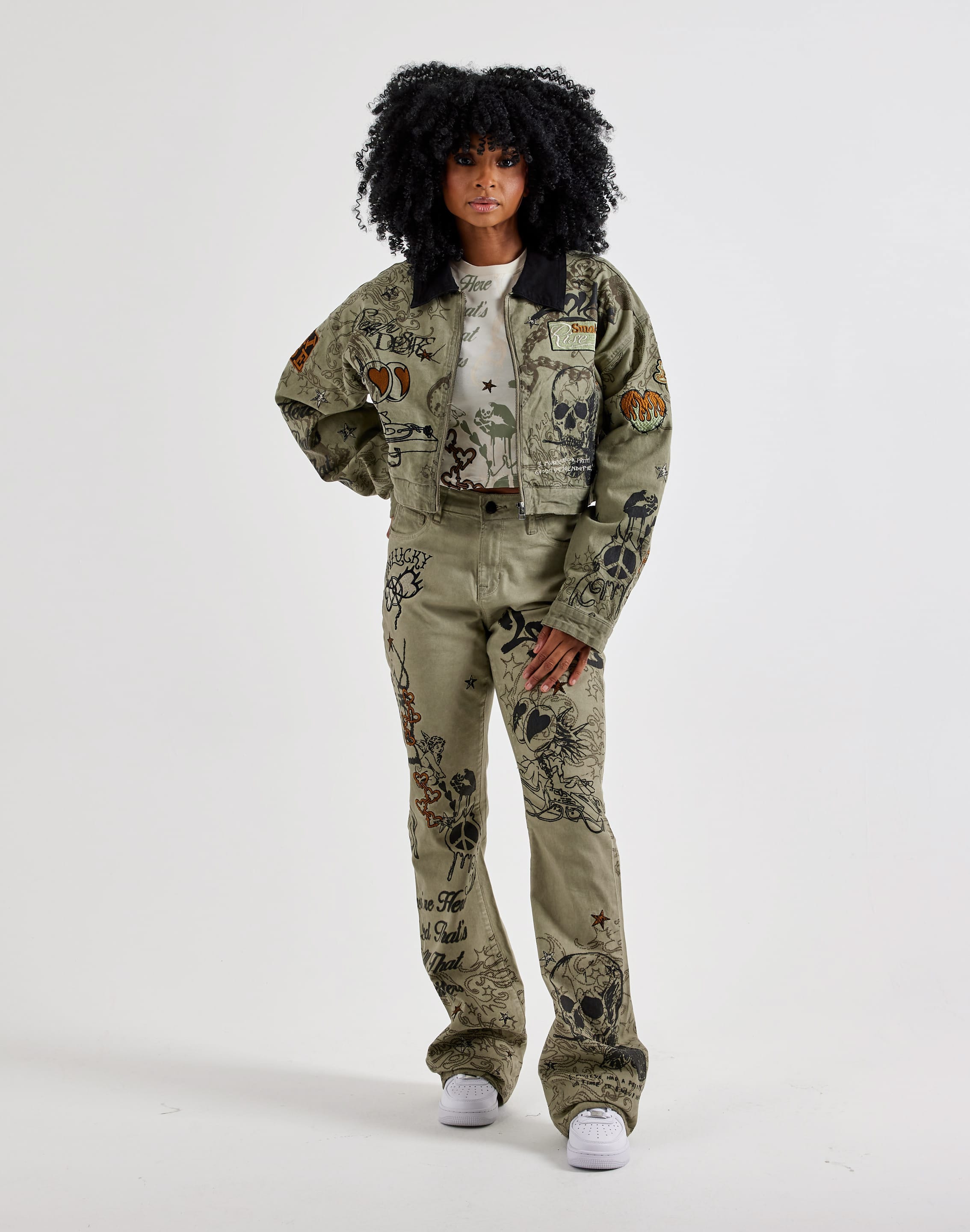 Photo of Smoke Rise Embroidered Printed Jacket