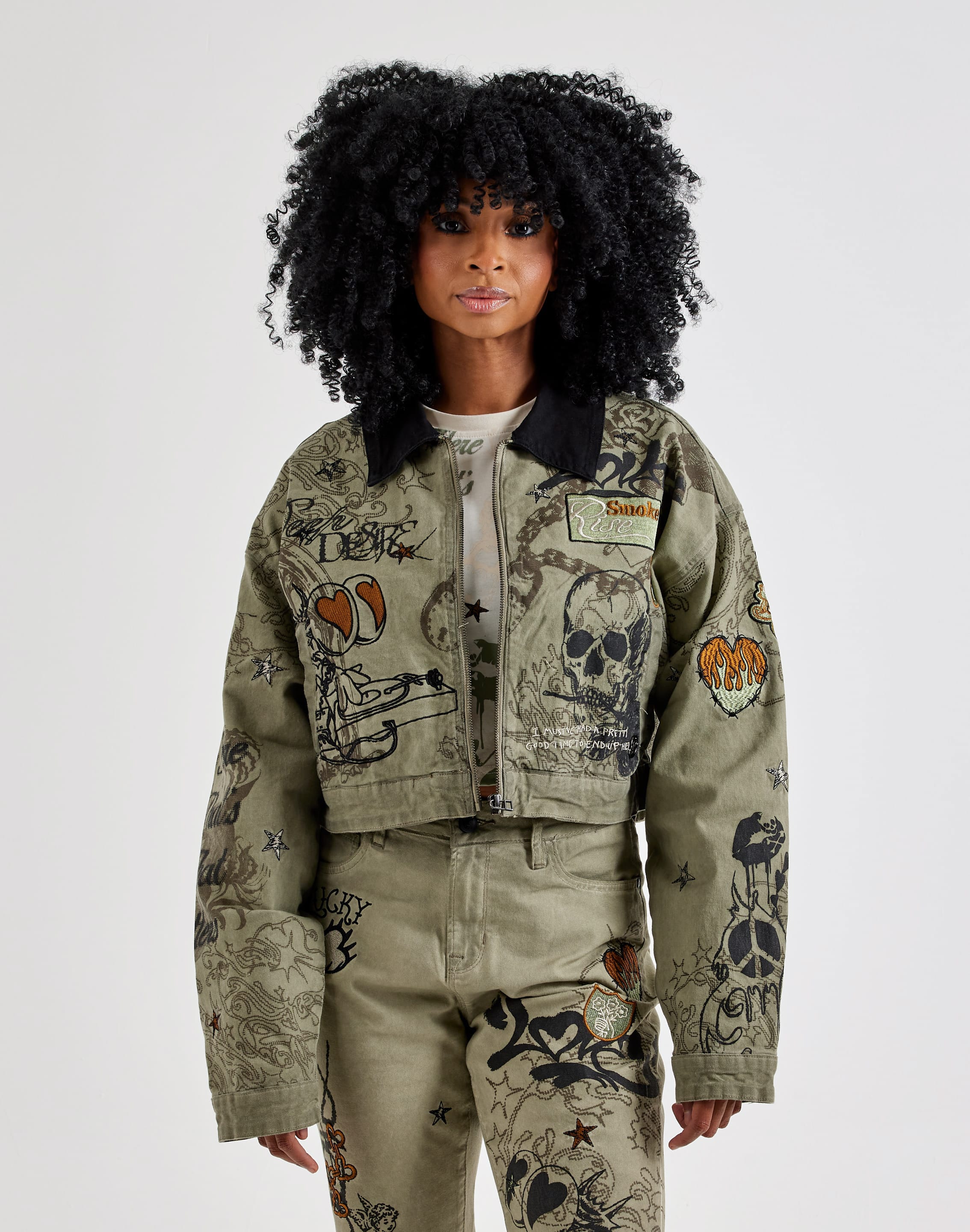 Photo of Smoke Rise Embroidered Printed Jacket