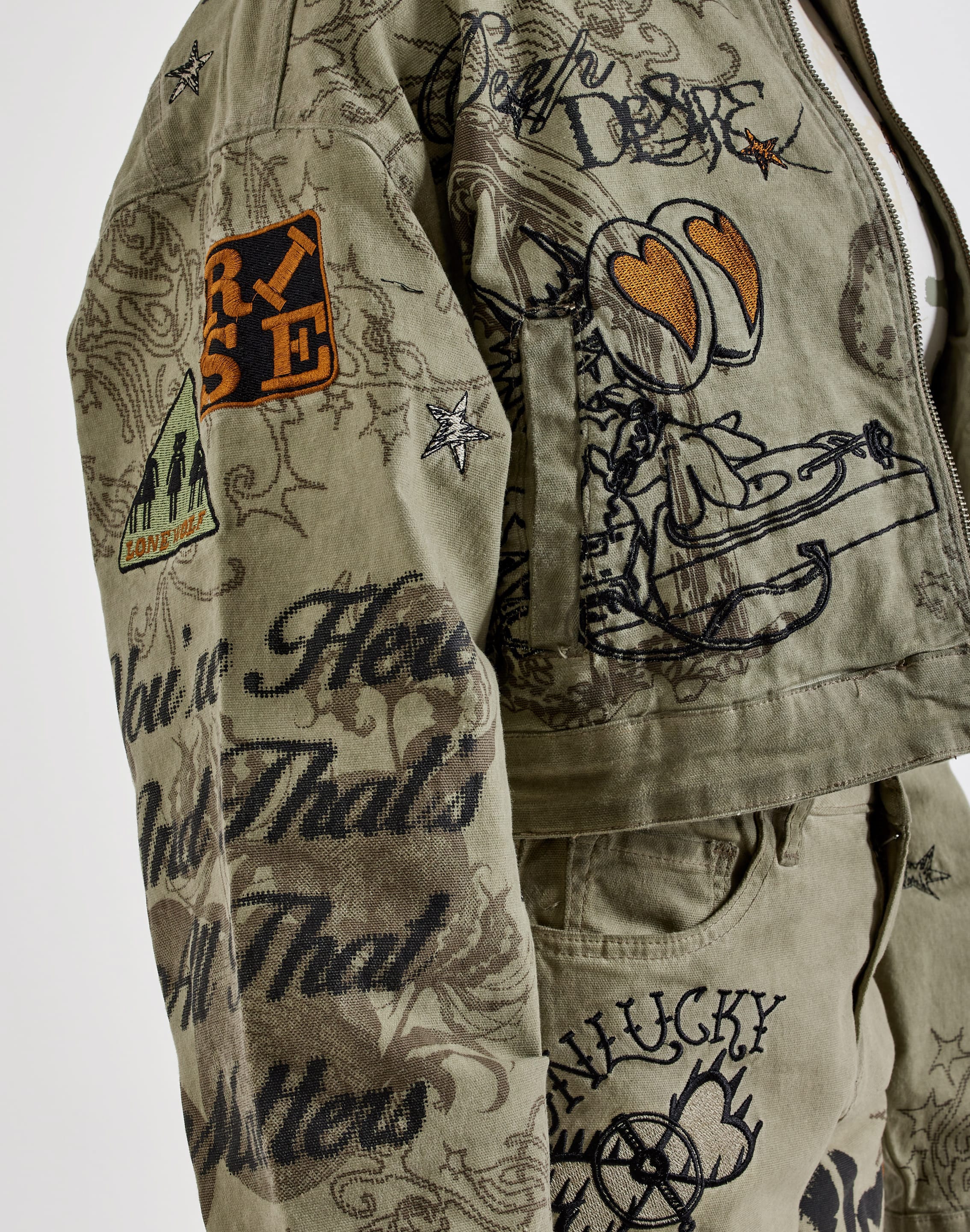 Photo of Smoke Rise Embroidered Printed Jacket