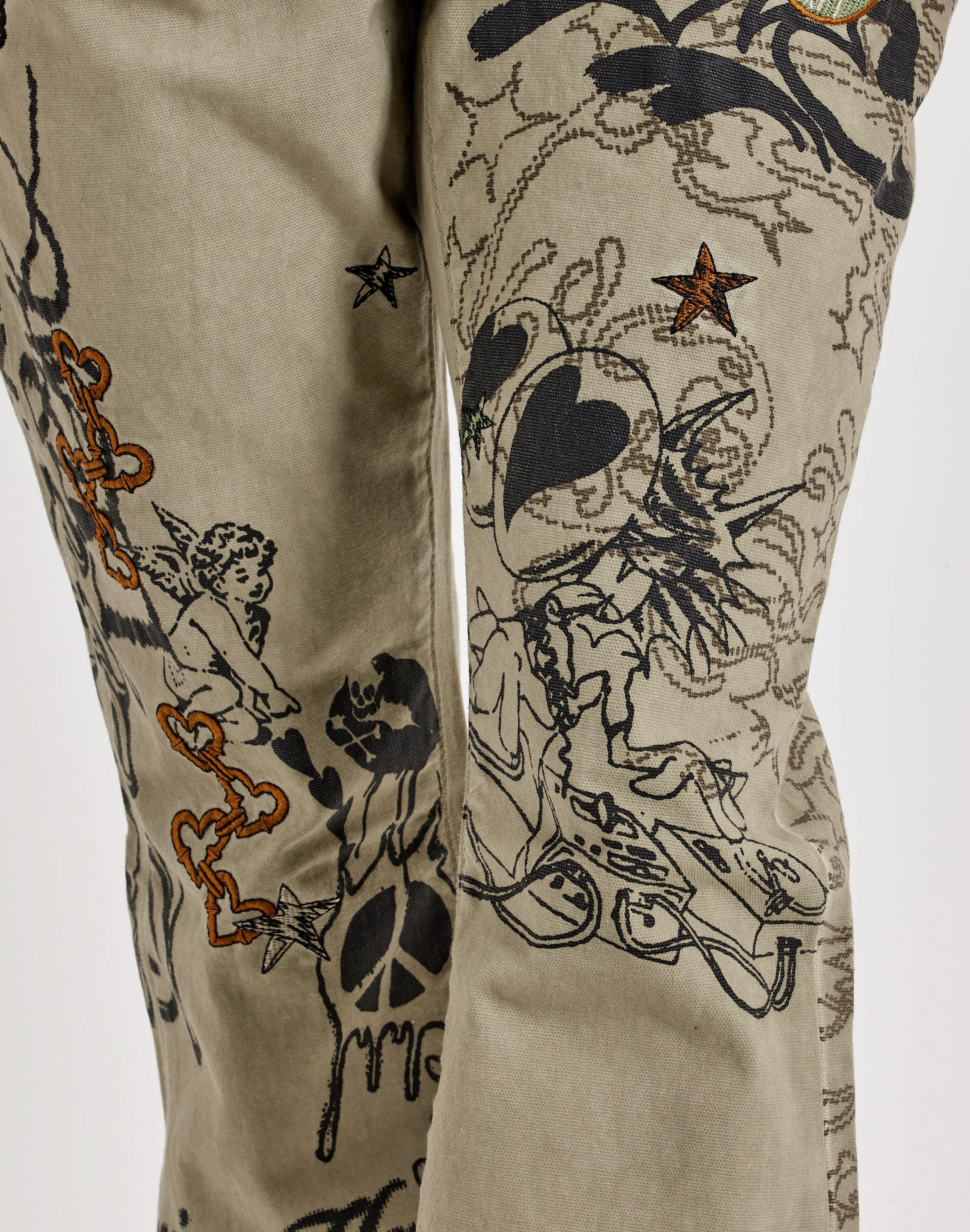 Photo of Smoke Rise Embroidered Printed Pants