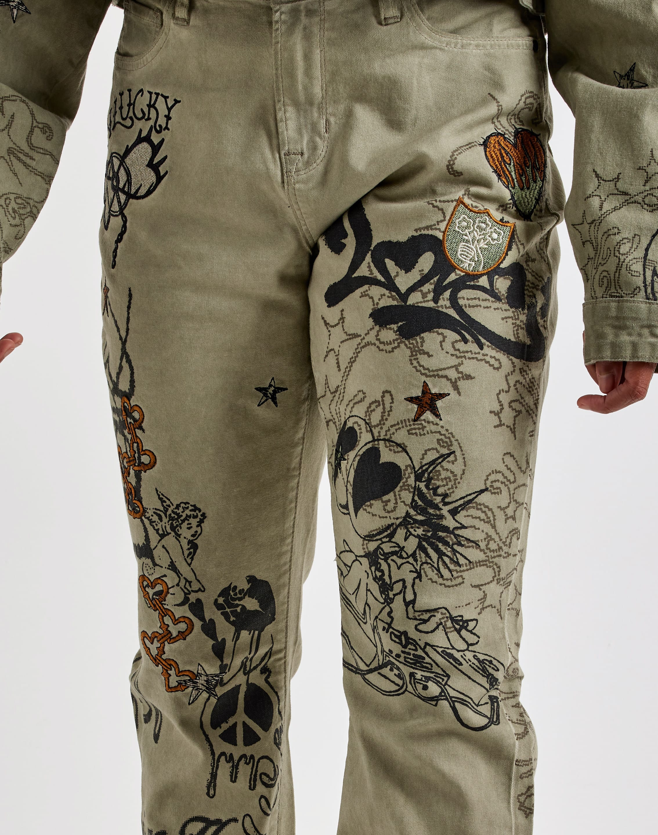 Photo of Smoke Rise Embroidered Printed Pants