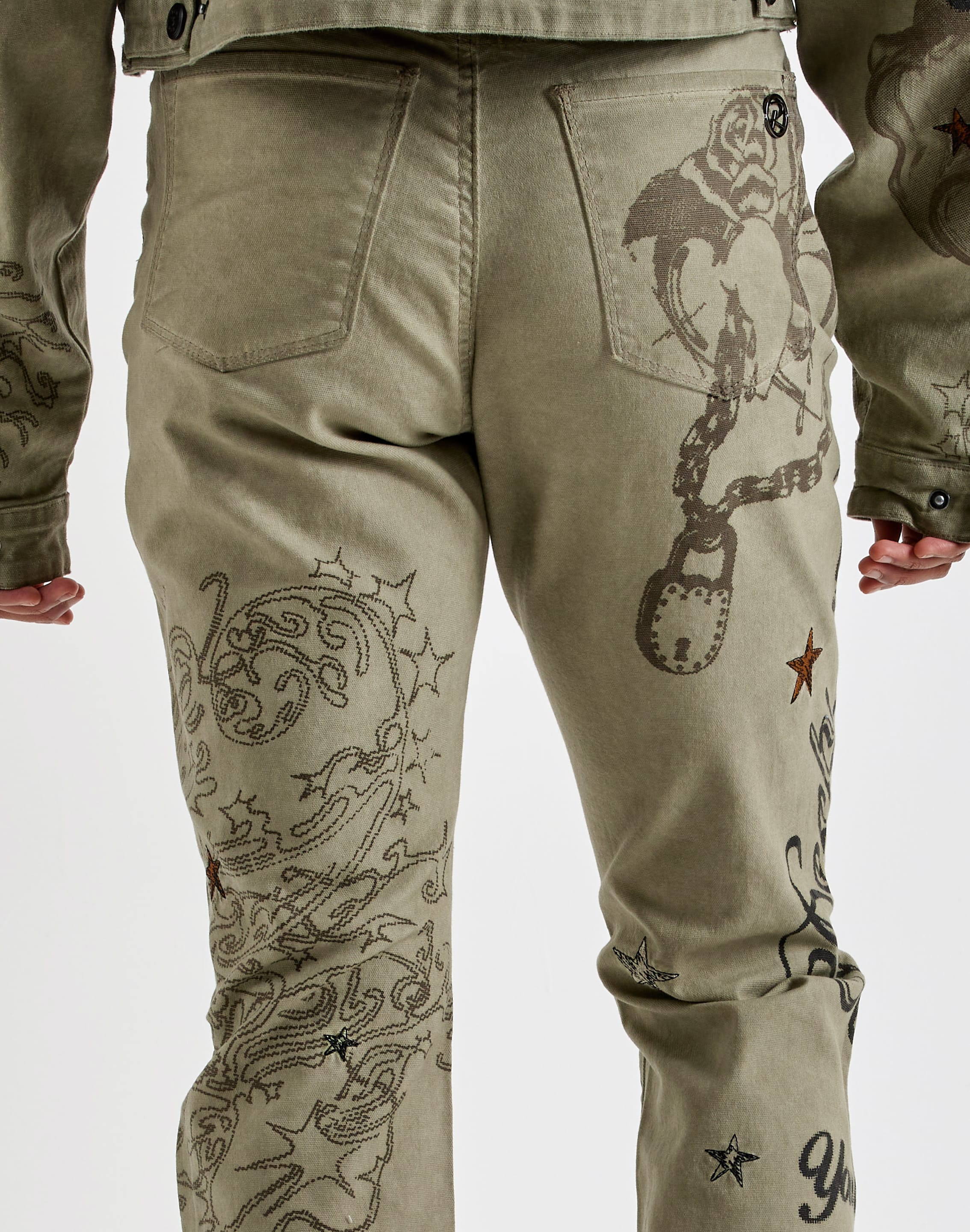 Photo of Smoke Rise Embroidered Printed Pants