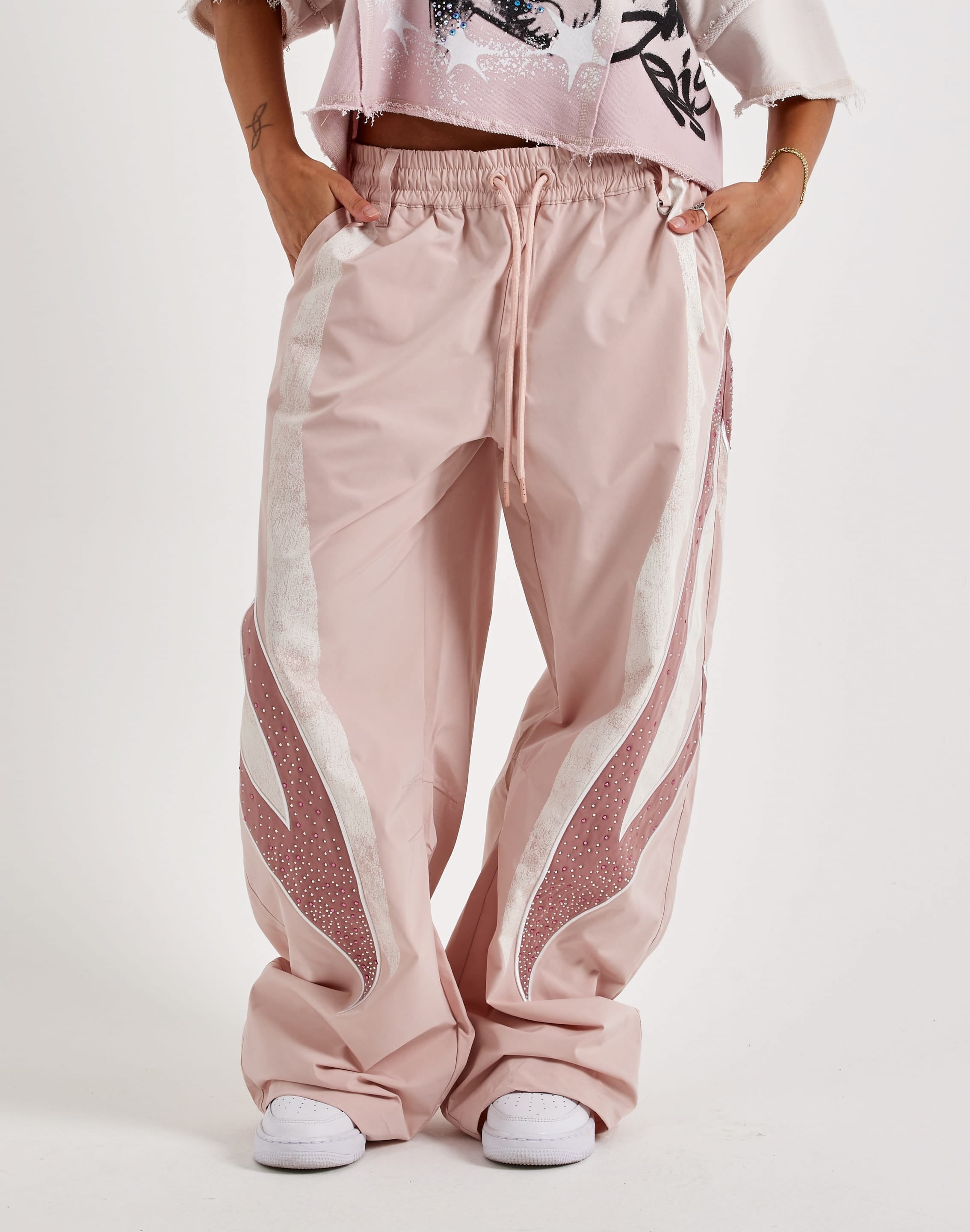 Photo of Smoke Rise Nylon Rhinestone Panel Pants