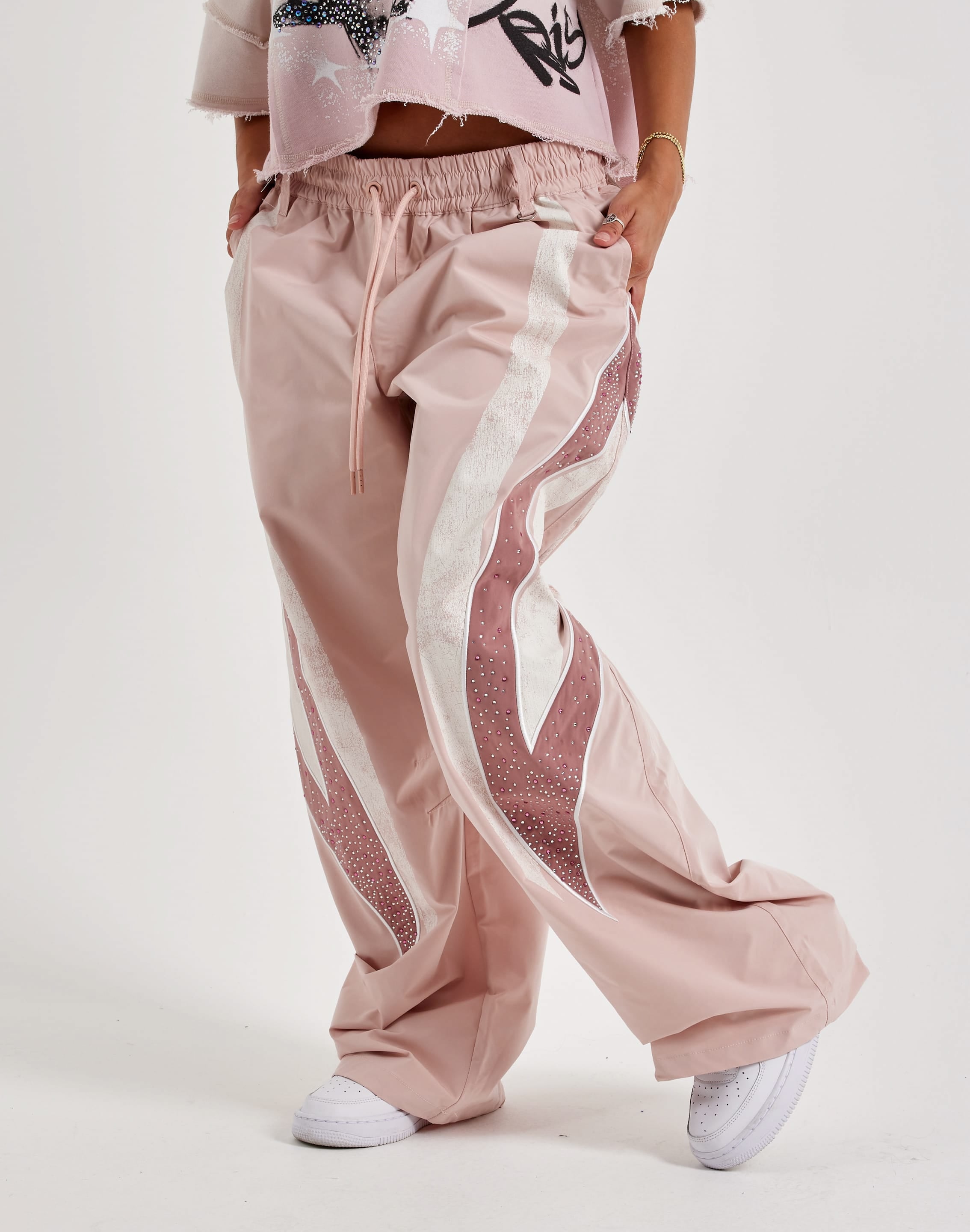 Photo of Smoke Rise Nylon Rhinestone Panel Pants