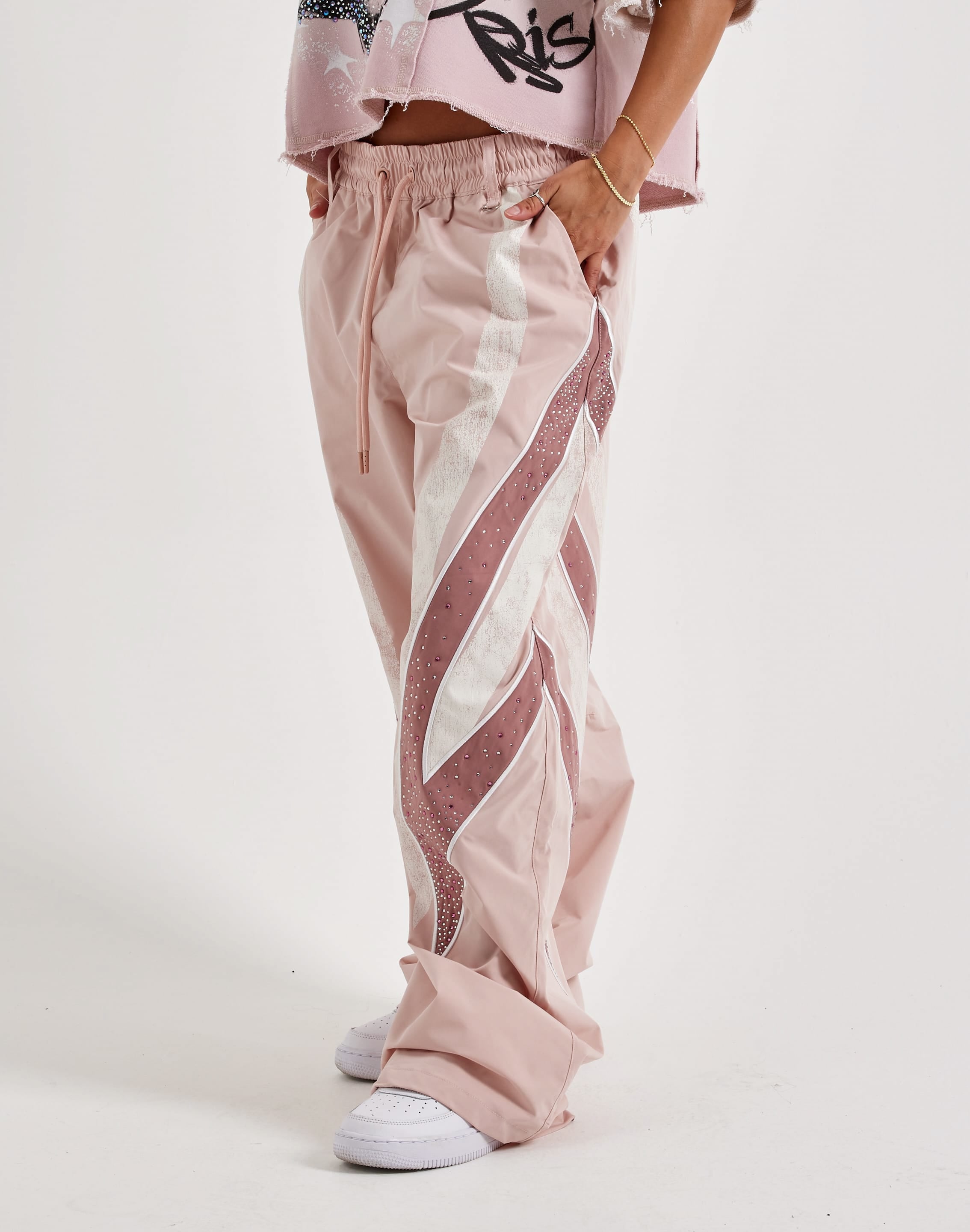 Photo of Smoke Rise Nylon Rhinestone Panel Pants