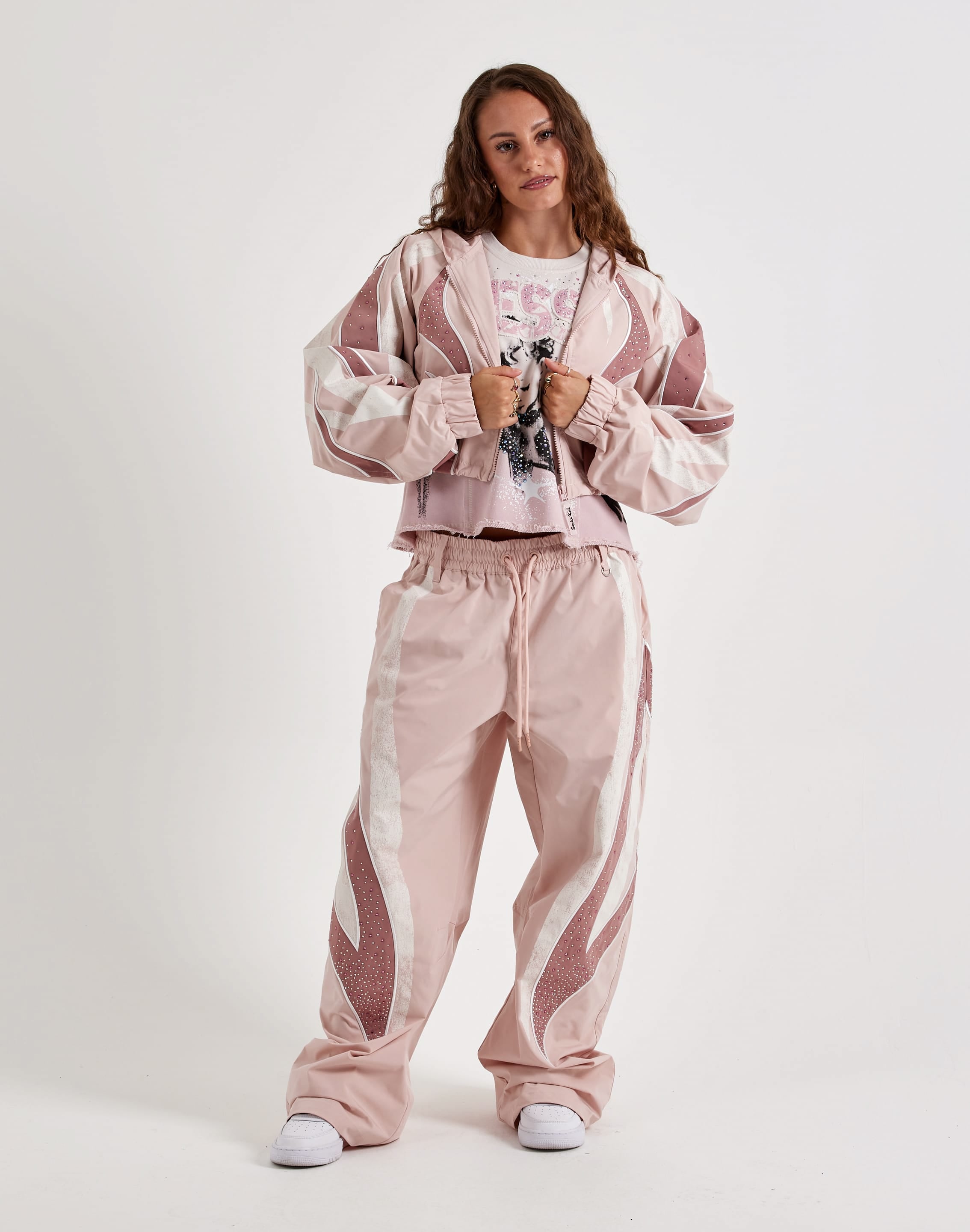 Photo of Smoke Rise Rhinestone Panel Windbreaker Jacket