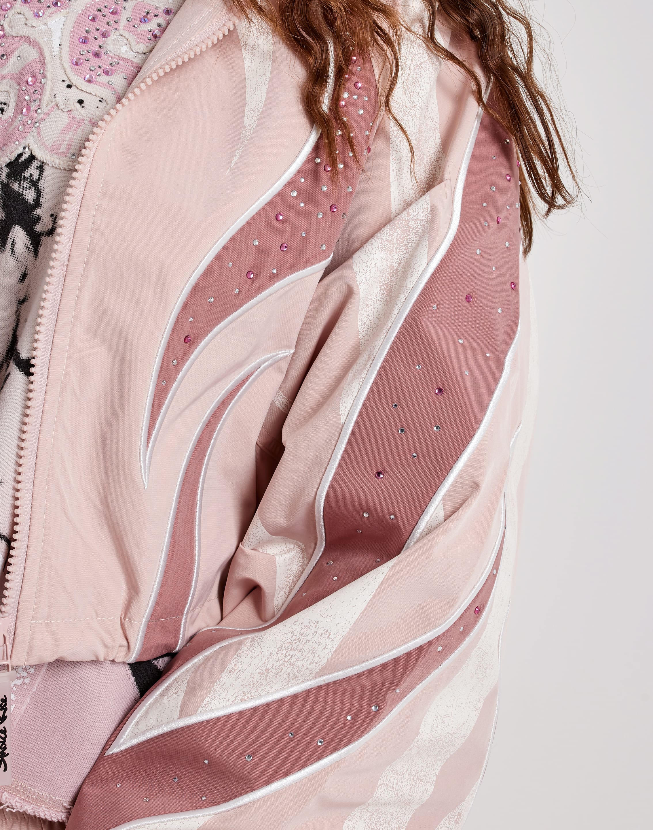 Photo of Smoke Rise Rhinestone Panel Windbreaker Jacket