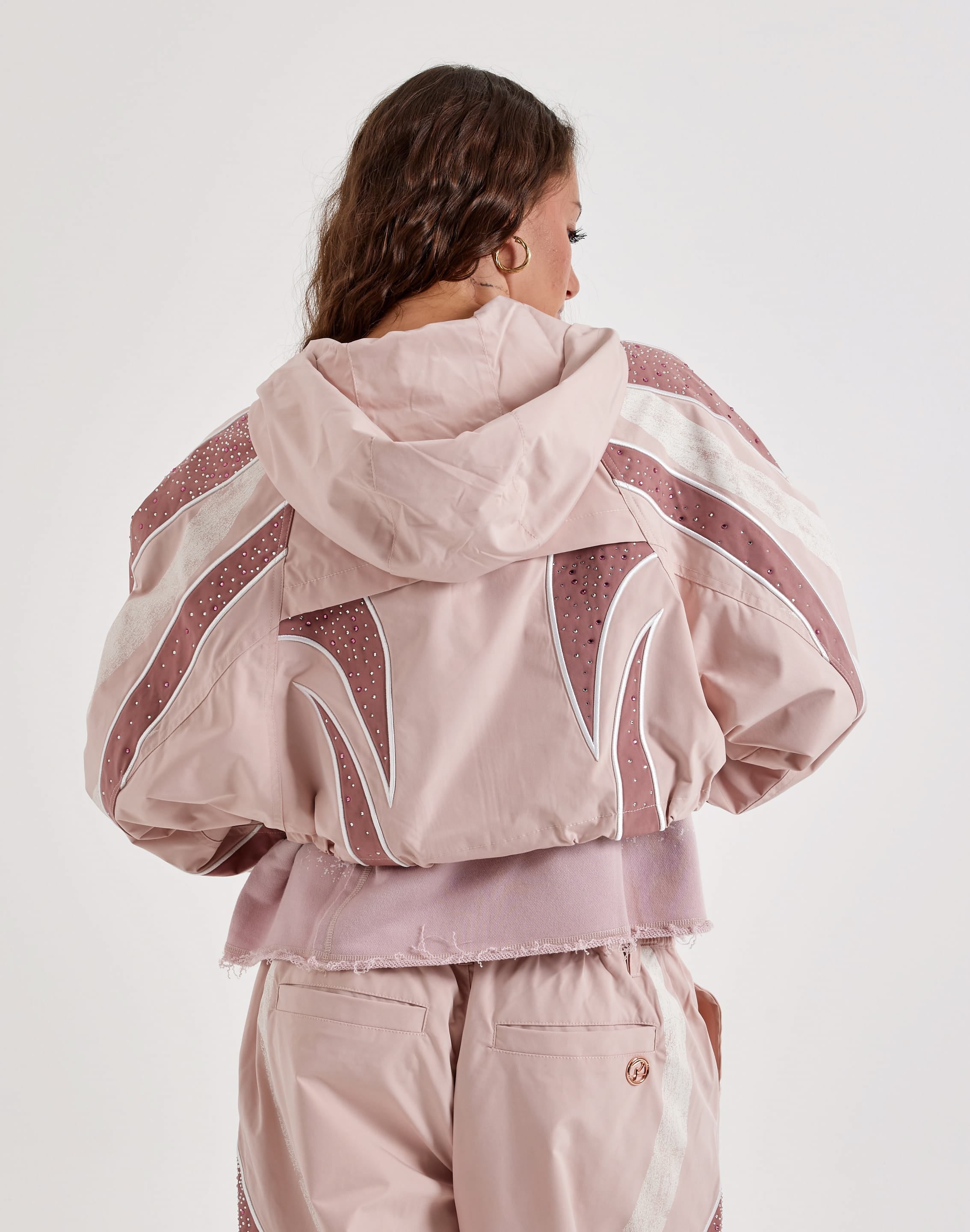 Photo of Smoke Rise Rhinestone Panel Windbreaker Jacket
