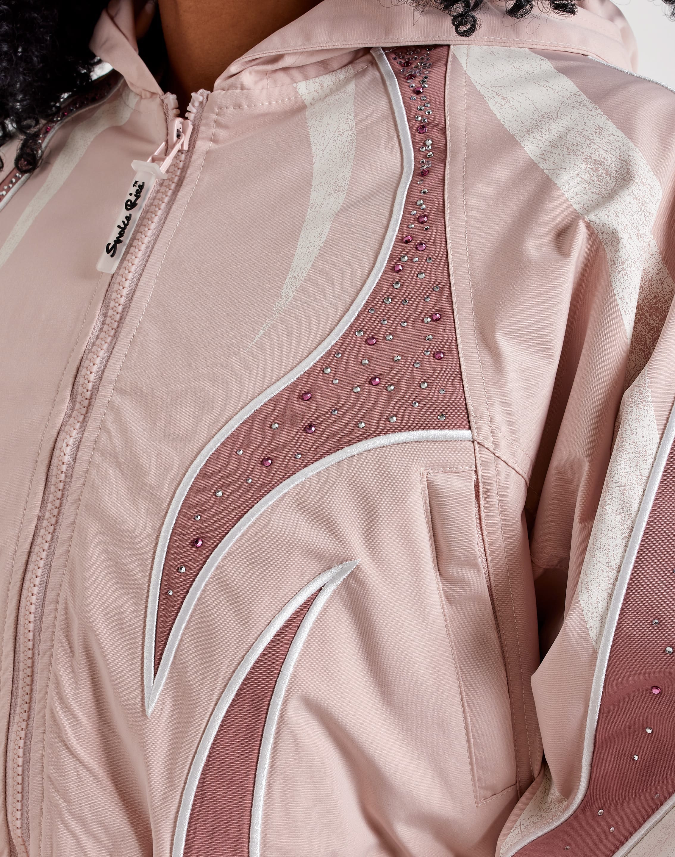 Photo of Smoke Rise Rhinestone Panel Windbreaker Jacket