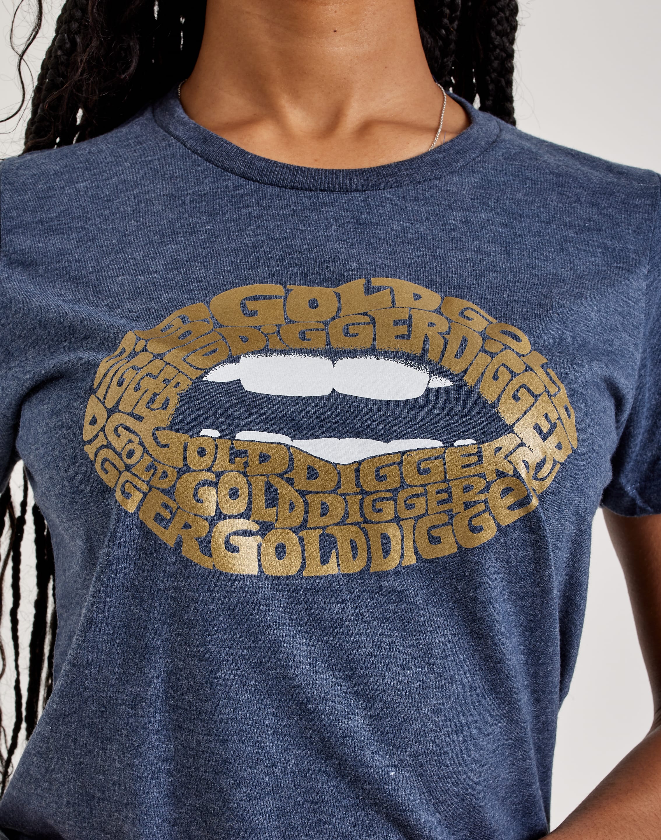 Photo of LA Pop Art Word Art Gold Digger Lips Tee