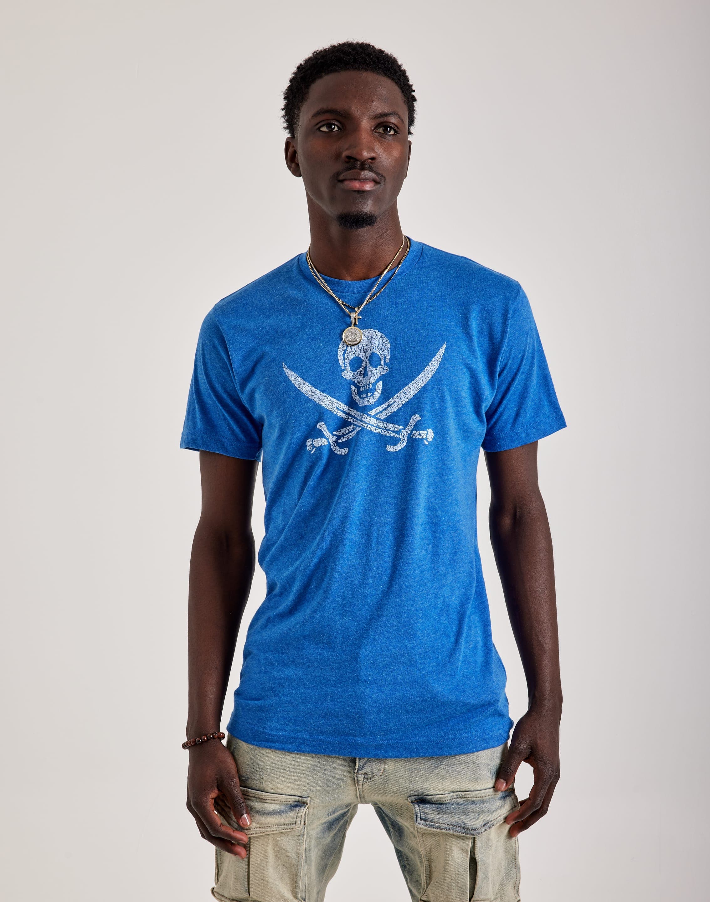 Photo of LA Pop Art Word Art Pirate Skull Tee
