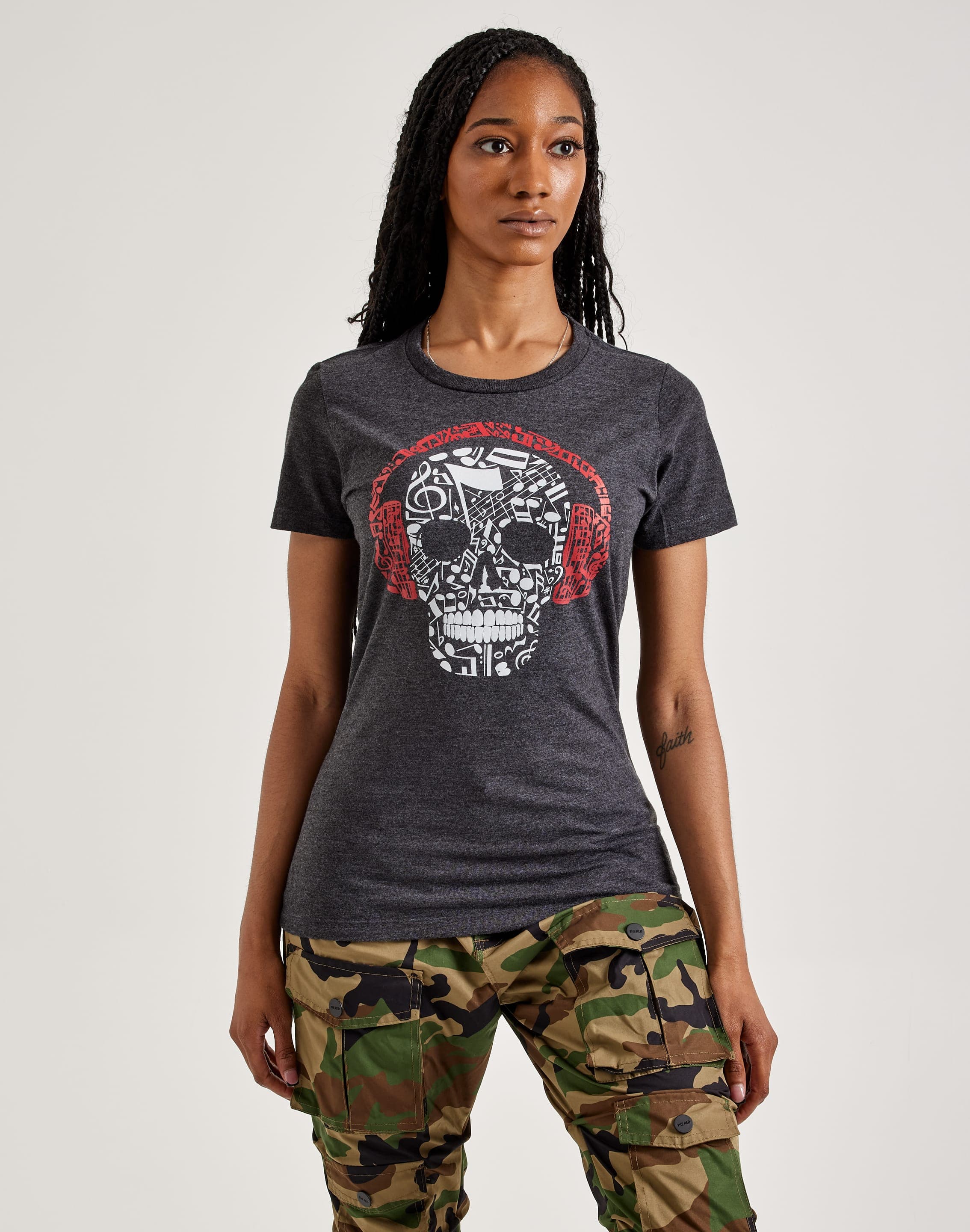 Photo of LA Pop Art Music Notes Skull Tee