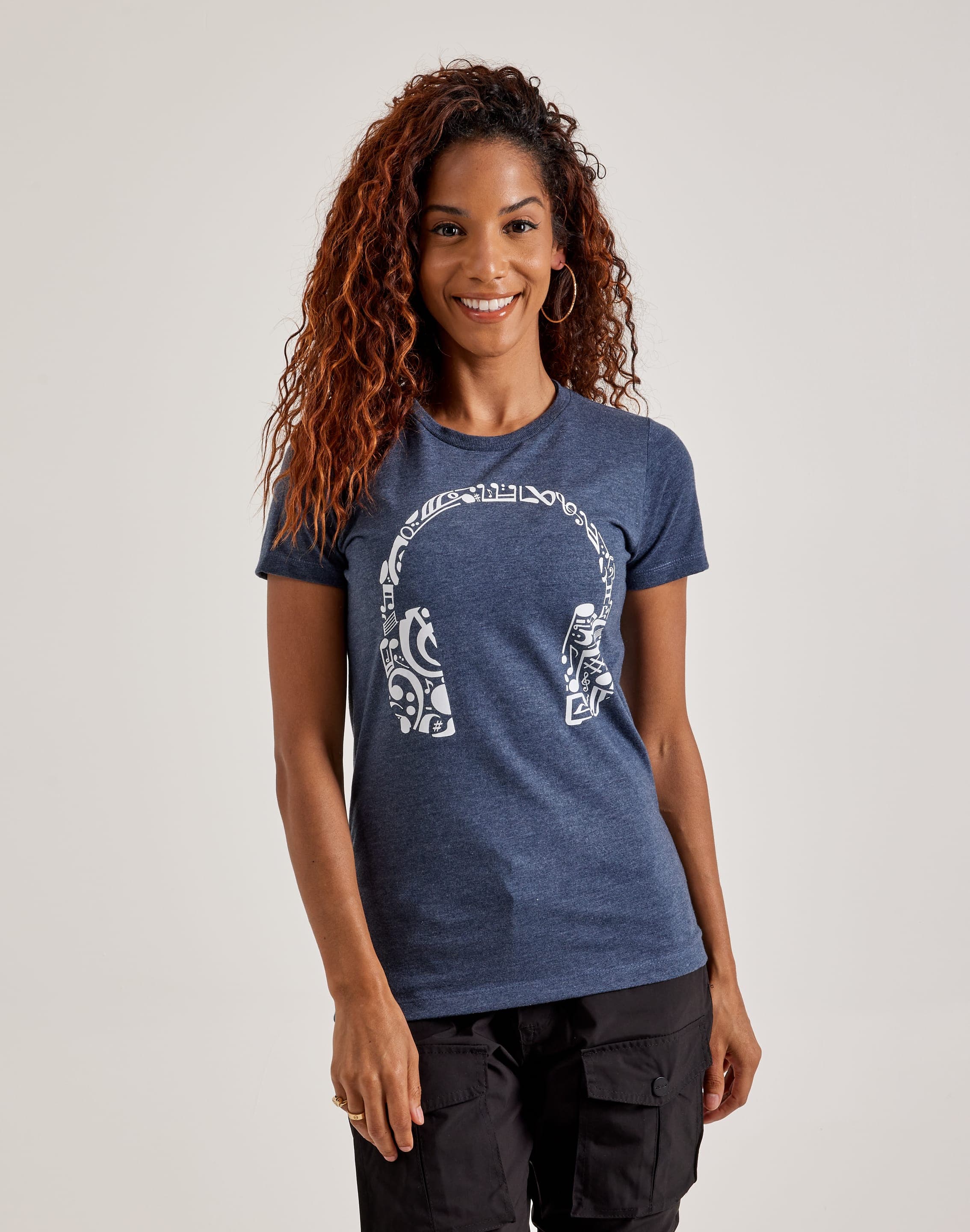 Photo of LA Pop Art Music Notes Headphones Tee