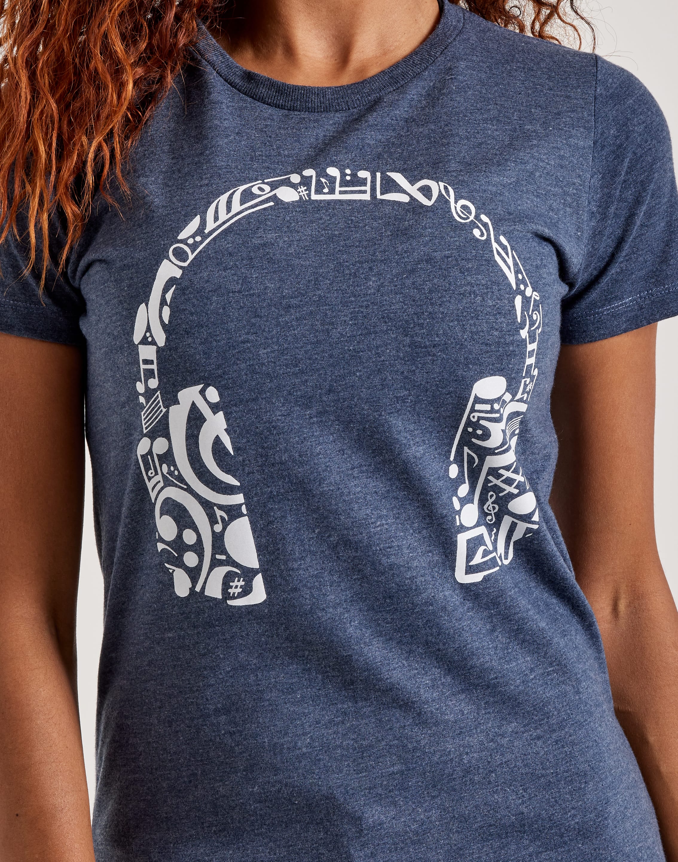Photo of LA Pop Art Music Notes Headphones Tee