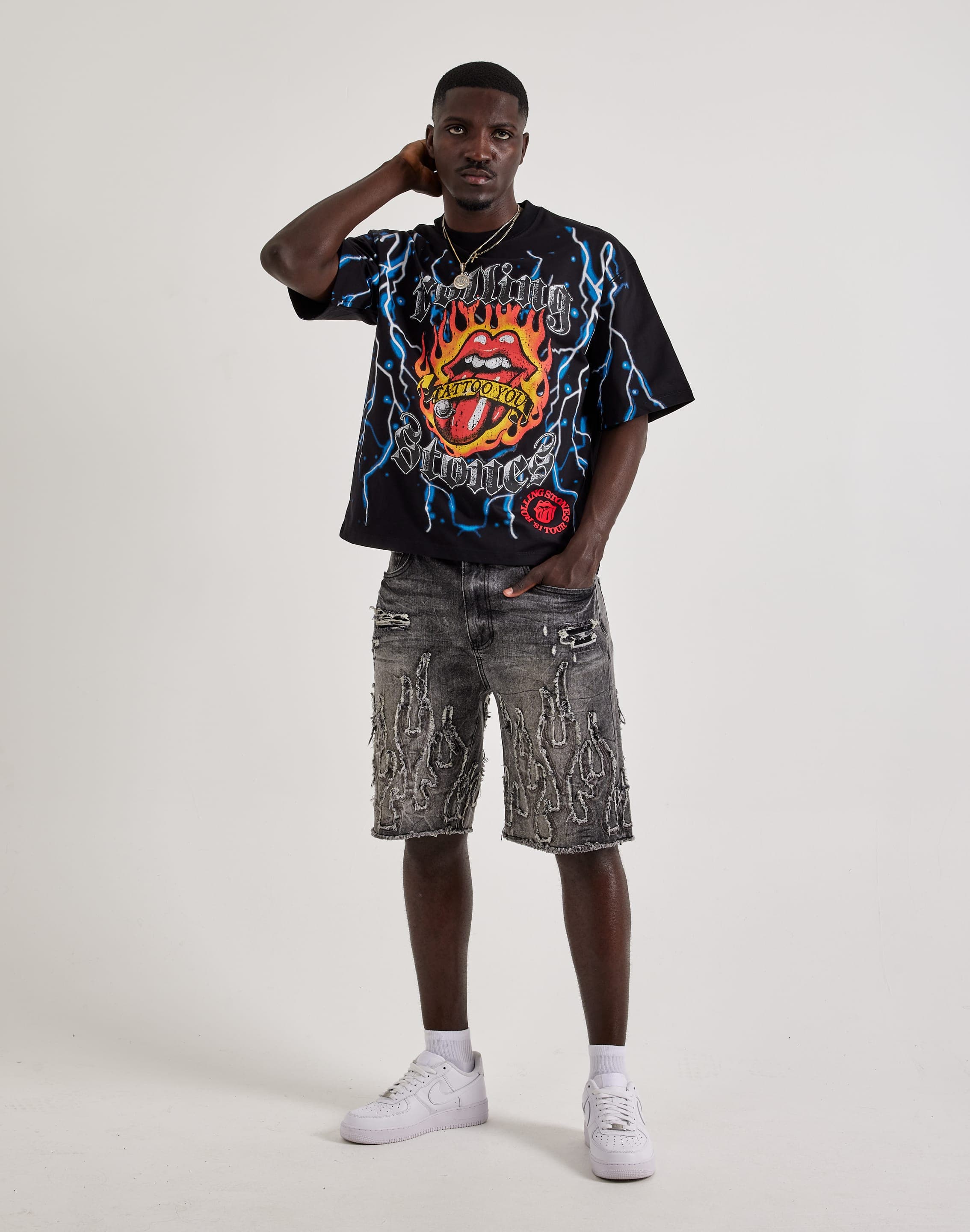 Central Mills Rolling Stones Tattoo You Cropped Tee