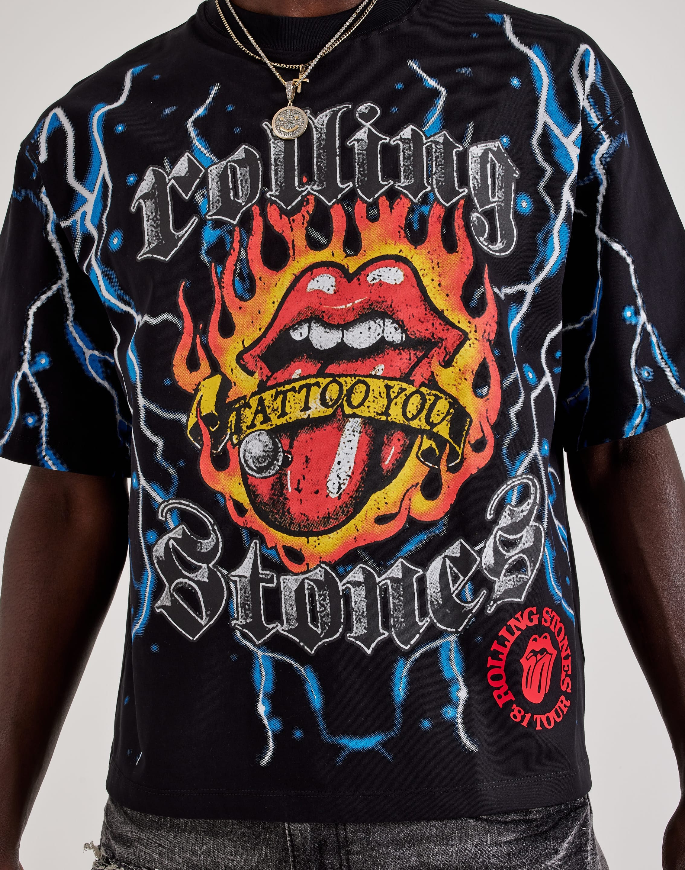 Central Mills Rolling Stones Tattoo You Cropped Tee