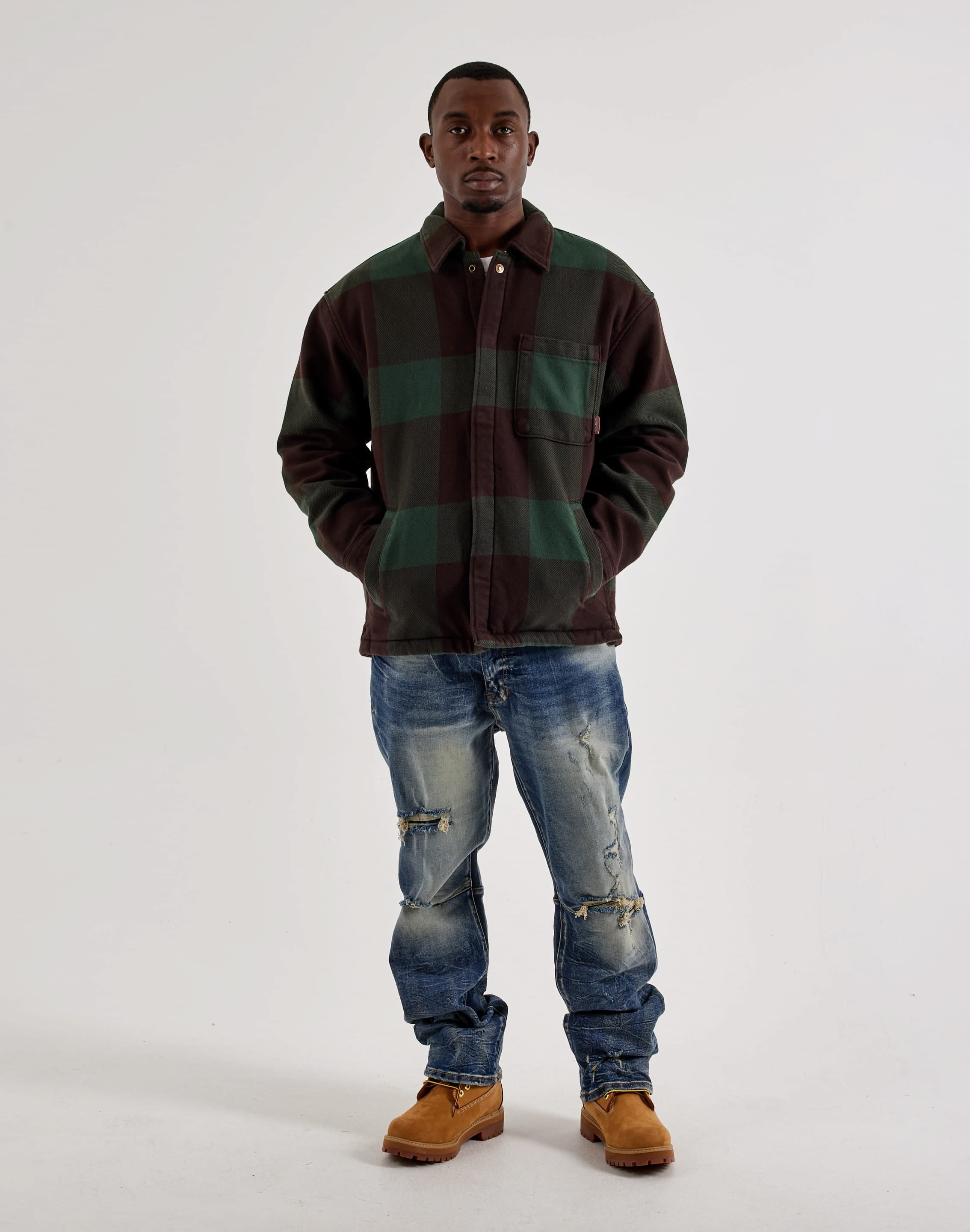 Timberland Fleece-Lined Flannel Overshirt, image 4 of 4