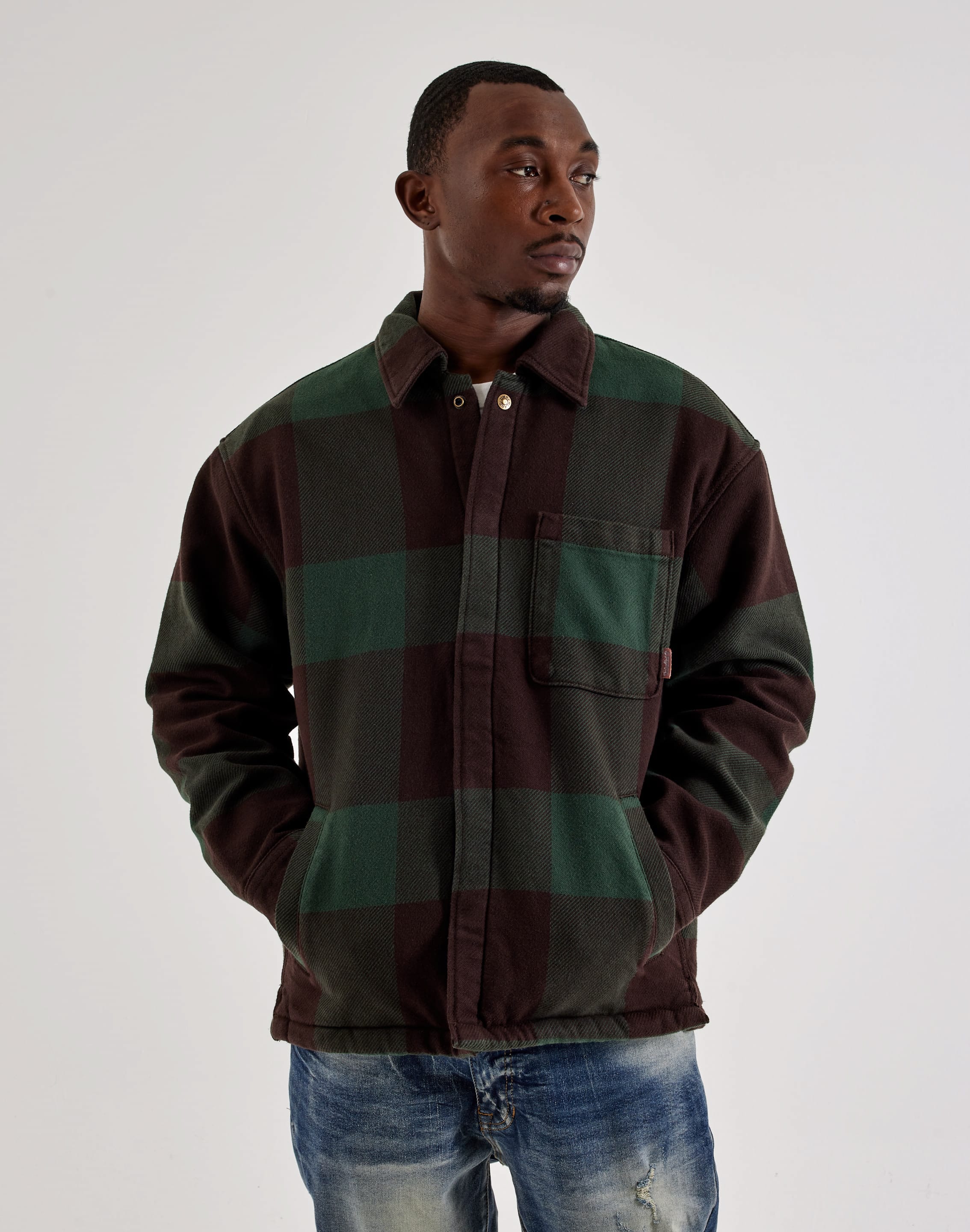 Timberland Fleece-Lined Flannel Overshirt, image 1 of 4