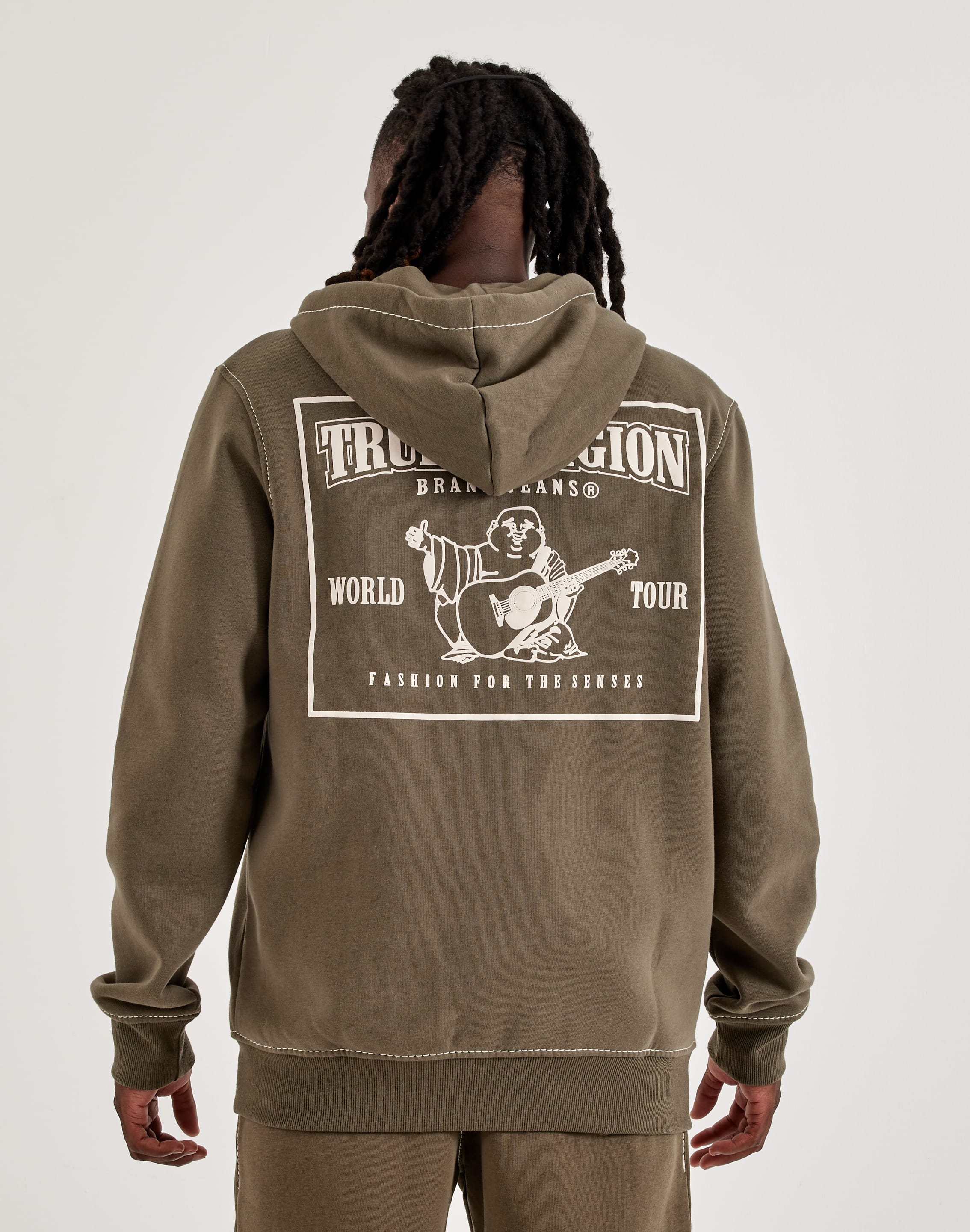 True Religion Big-T Full-Zip Fleece Hoodie
