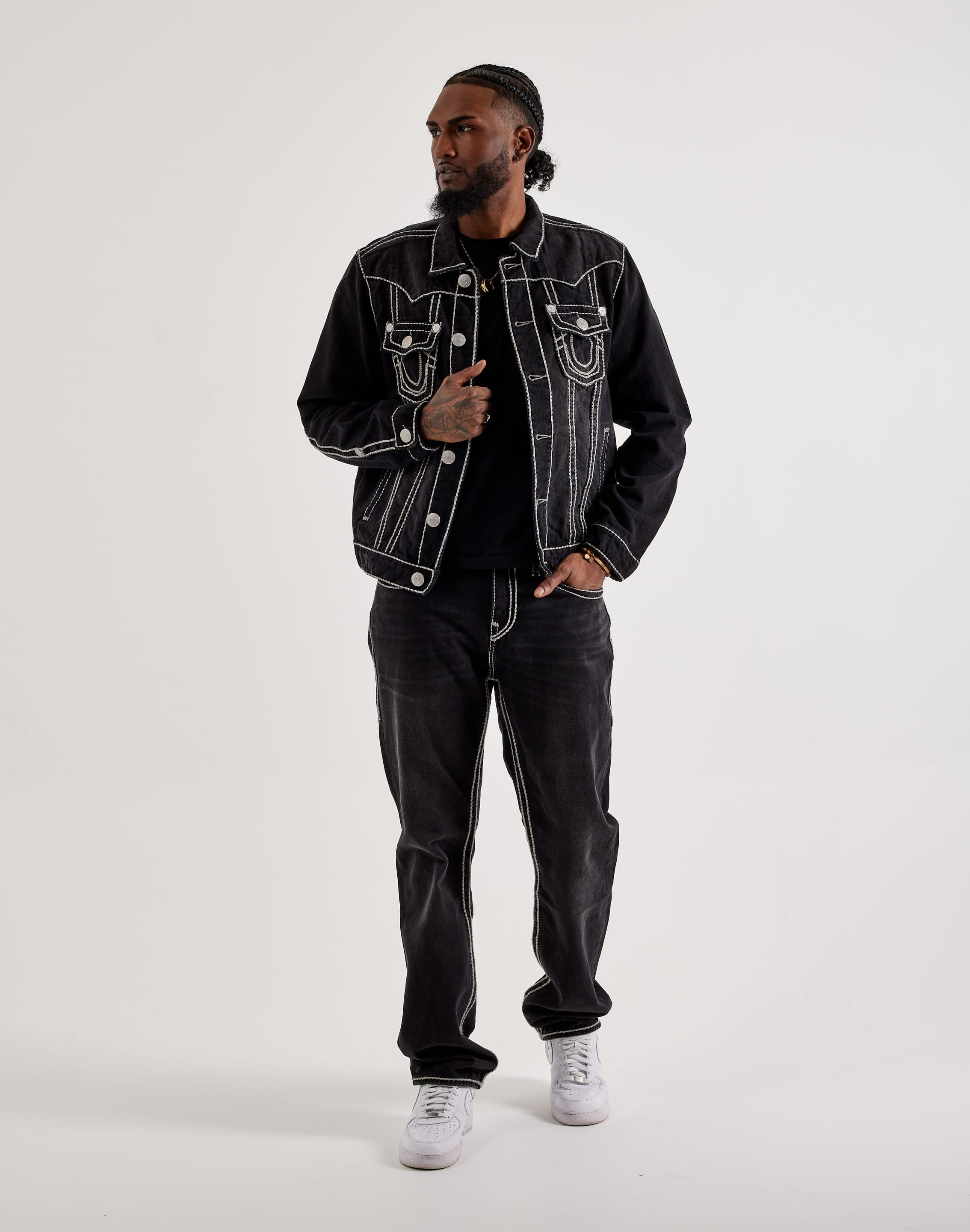 True Religion Jimmy Marled Rope Stitch Denim Jacket – DTLR