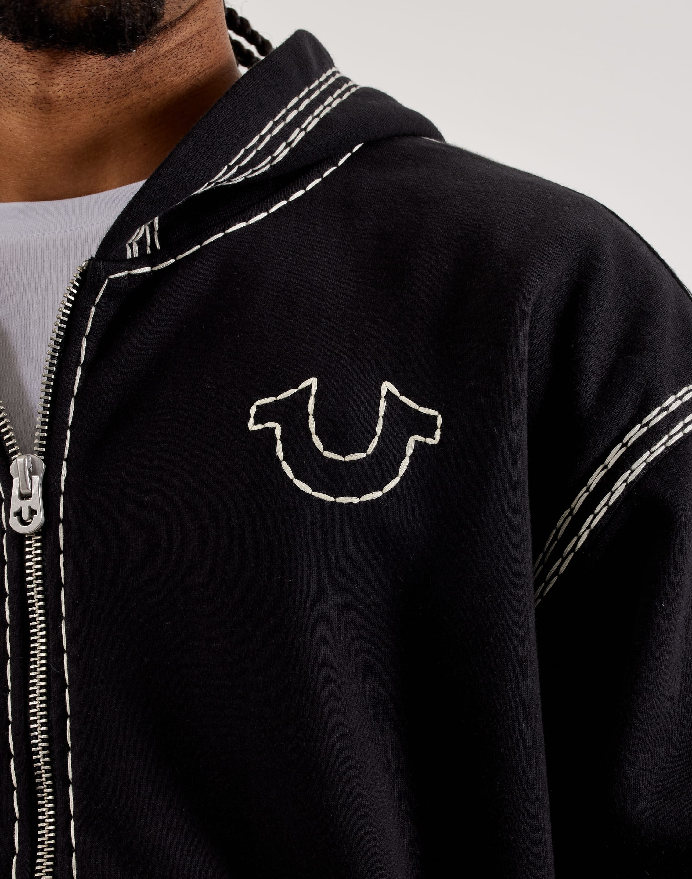 True Religion Super QT Cinched Full-Zip Fleece Hoodie – DTLR