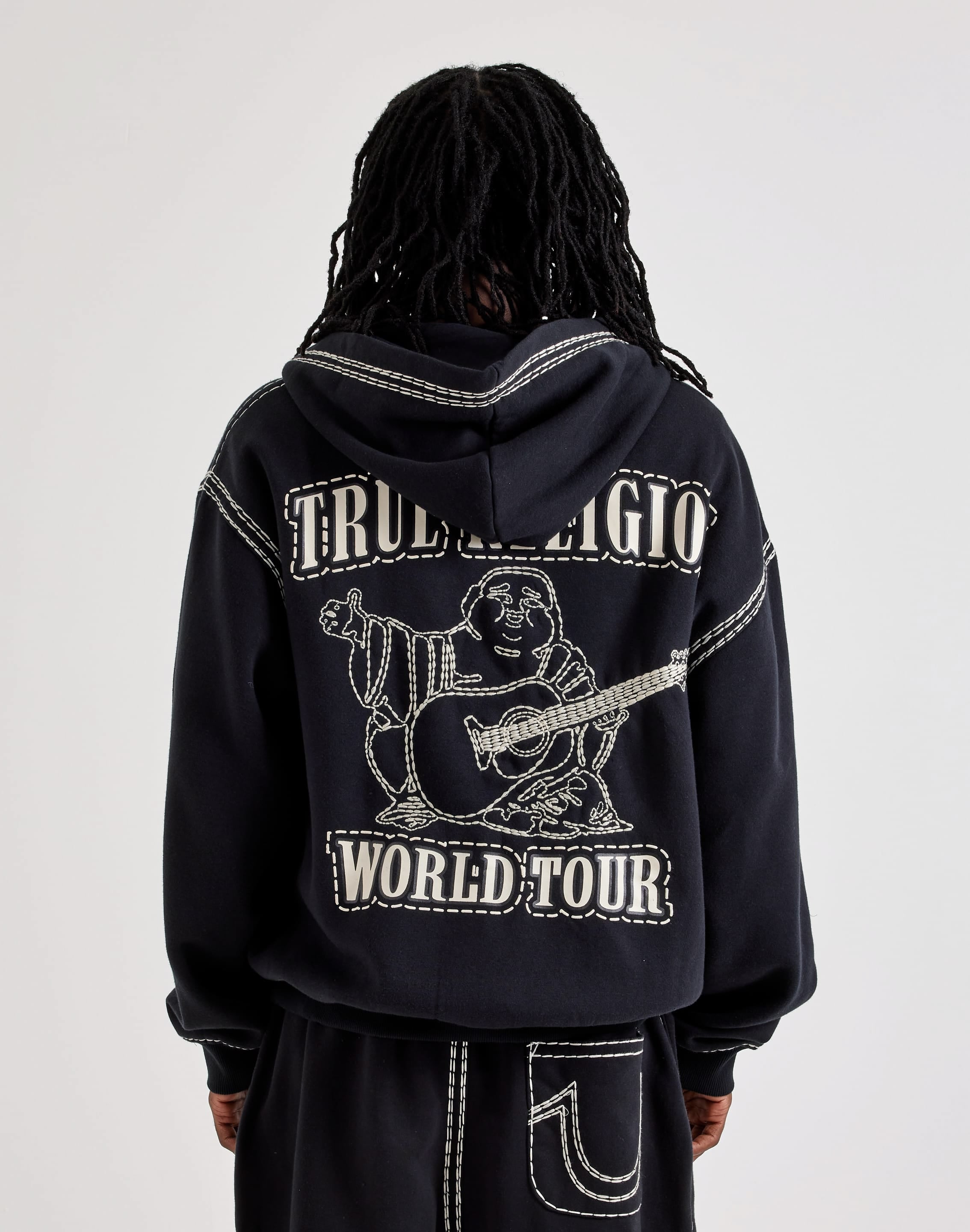 Photo of True Religion Super QT Cinched Full-Zip Fleece Hoodie