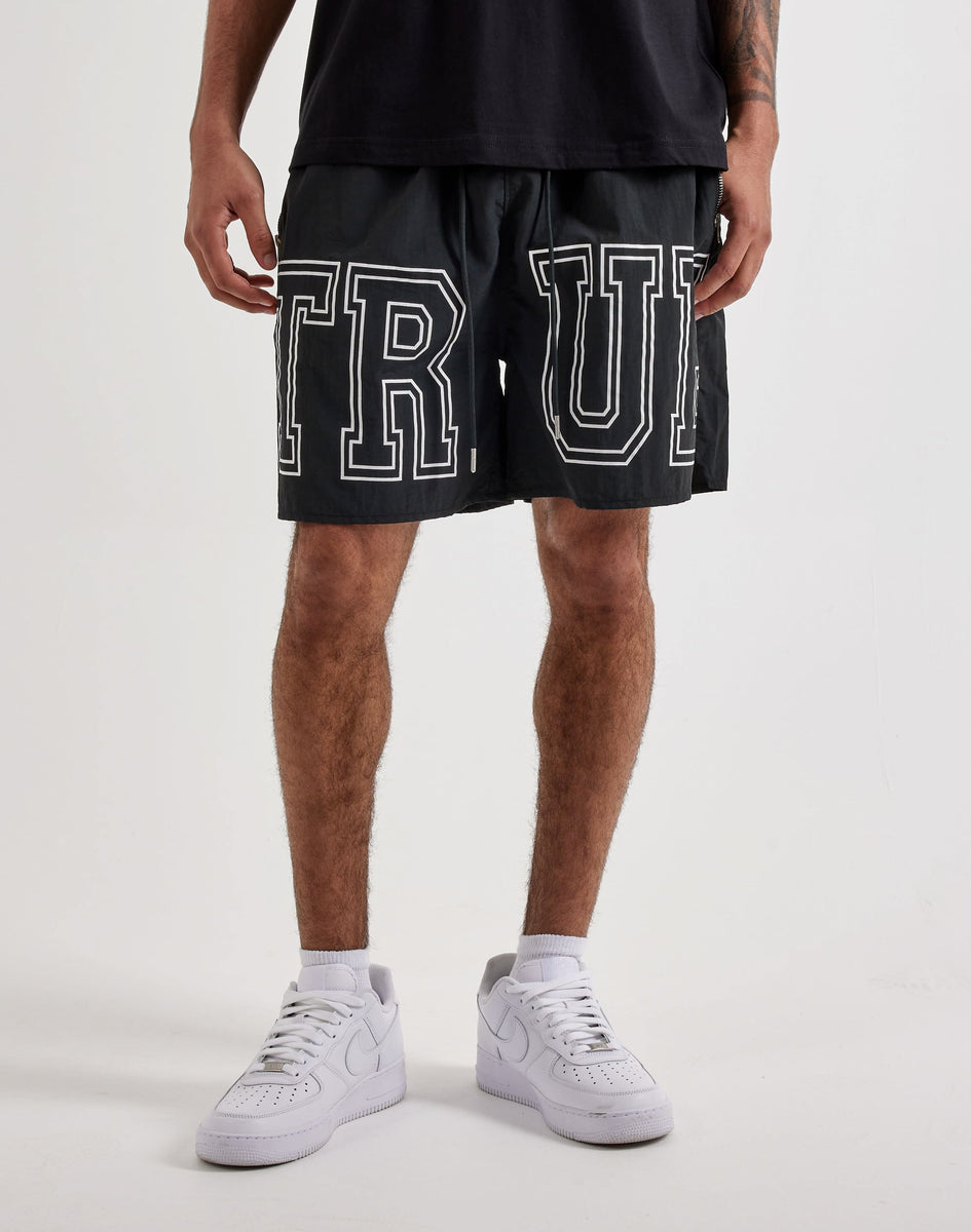 True Religion Block Logo Nylon Shorts – DTLR